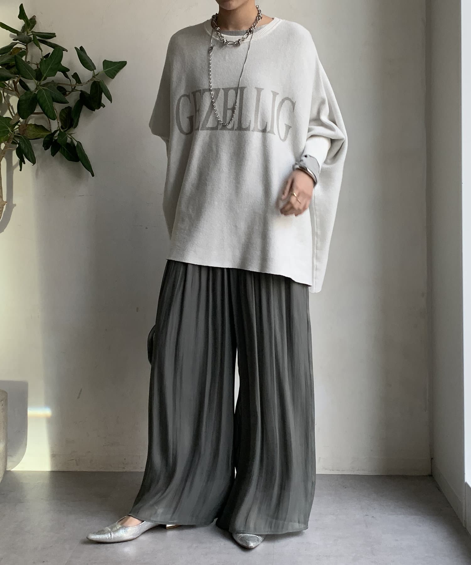 スカート見え】【WEB限定】 ギャザーワイドパンツ | DOUDOU(ドゥドゥ