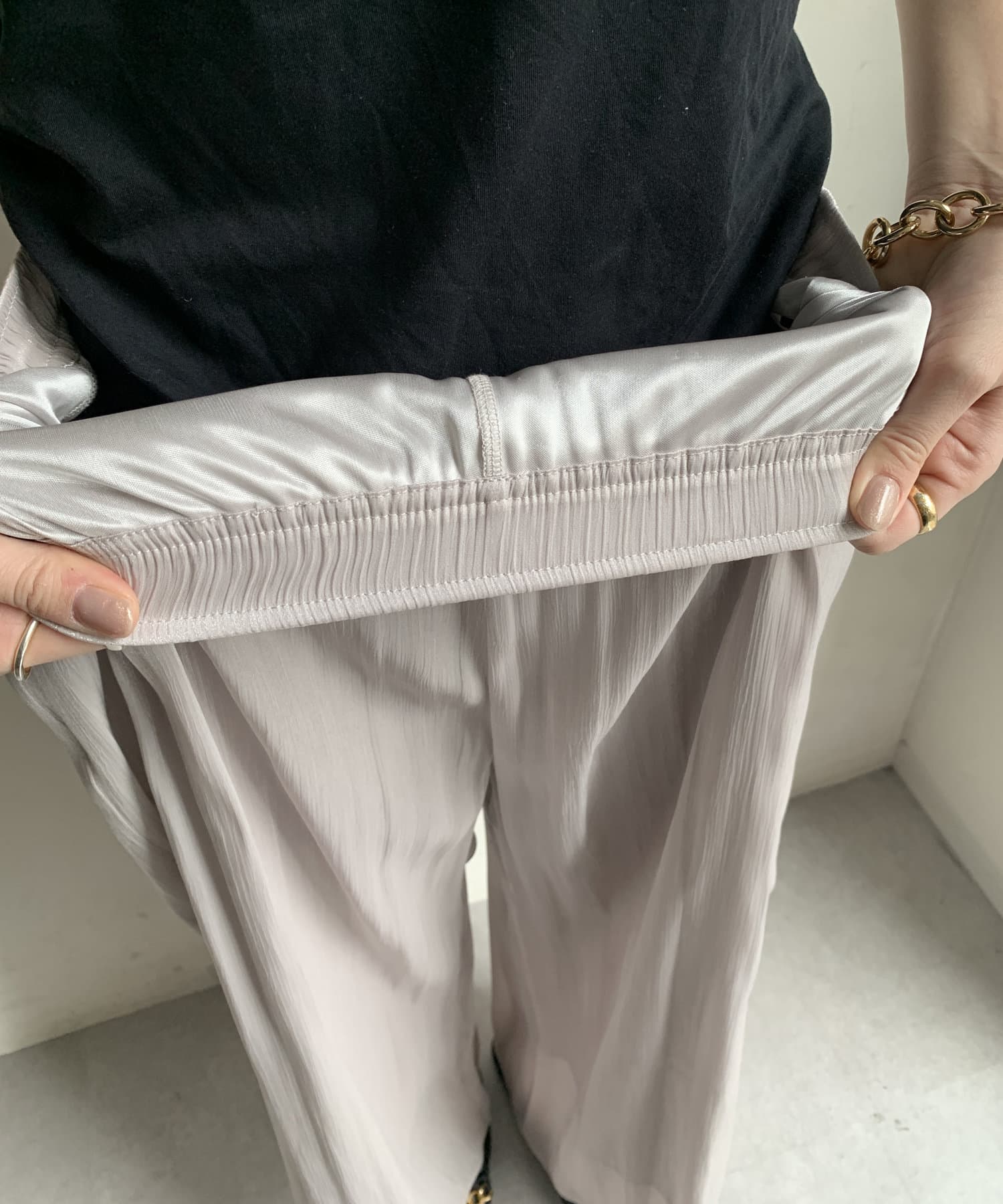 DOUDOU(ドゥドゥ) 【スカート見え】【WEB限定】 ギャザーワイドパンツ