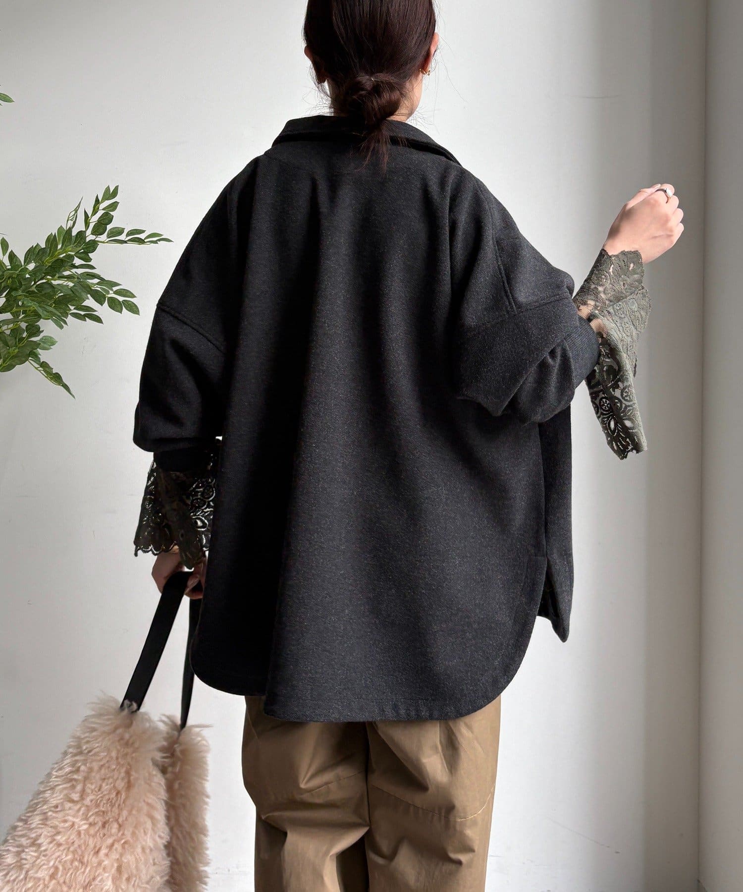 DOUDOU(ドゥドゥ) レースフレアブラウス