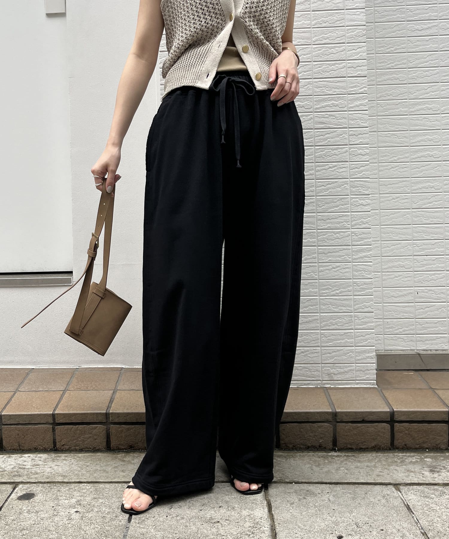 DOUDOU(ドゥドゥ) 【スウェットパンツが苦手な方にも！】ドロストスウェットパンツ