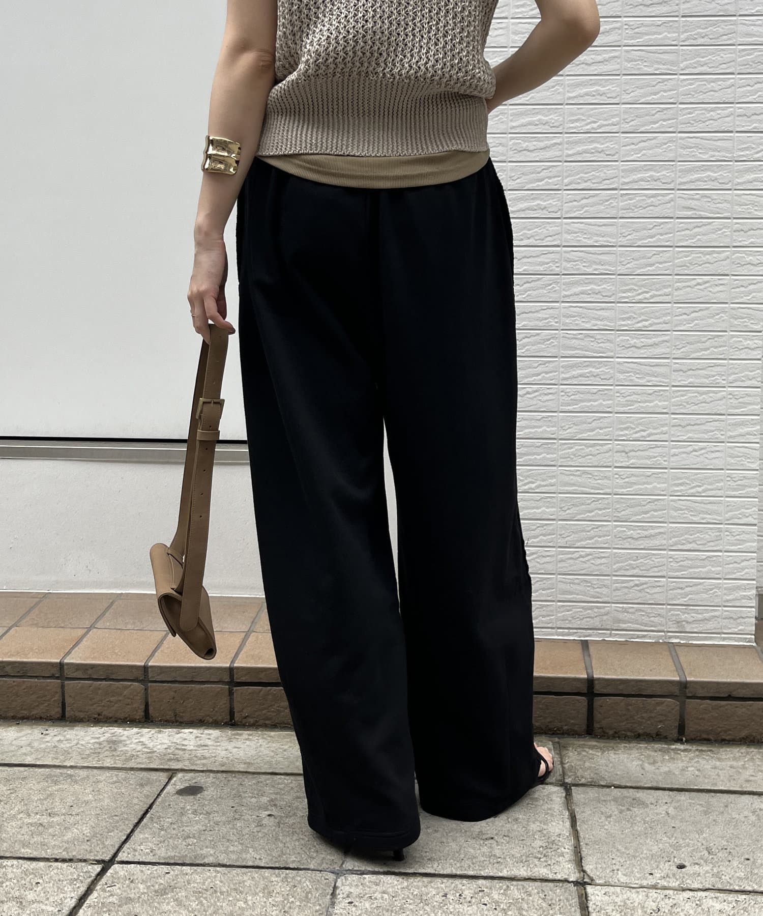 DOUDOU(ドゥドゥ) 【スウェットパンツが苦手な方にも！】ドロストスウェットパンツ