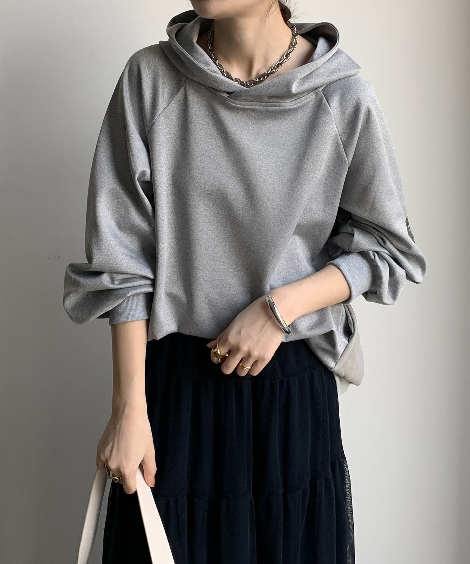 DOUDOU(ドゥドゥ) 【WEB限定】バックジップジャジーパーカー