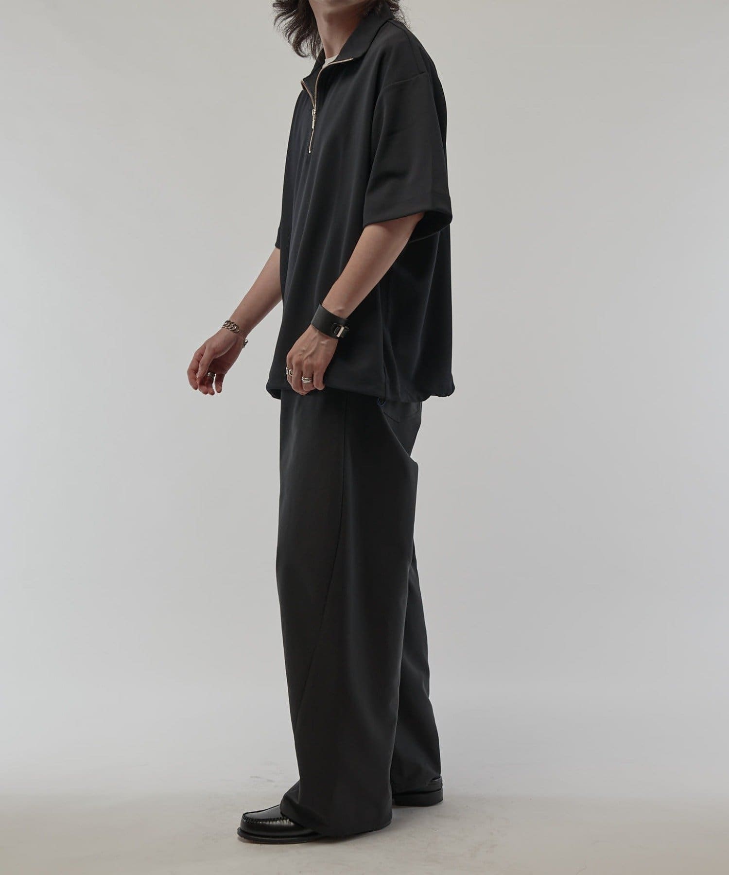 Lui's(ルイス) ジョーゼットハーフZIP s/s カットソー