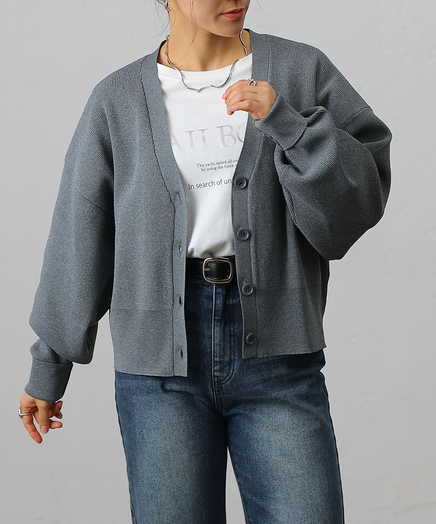 HAVEONE 売れ筋商品|||ハブワン カーディガン アウター レディース Cardigans Grey クロップドカーディガン | COLONY 2139(コロニー トゥーワン