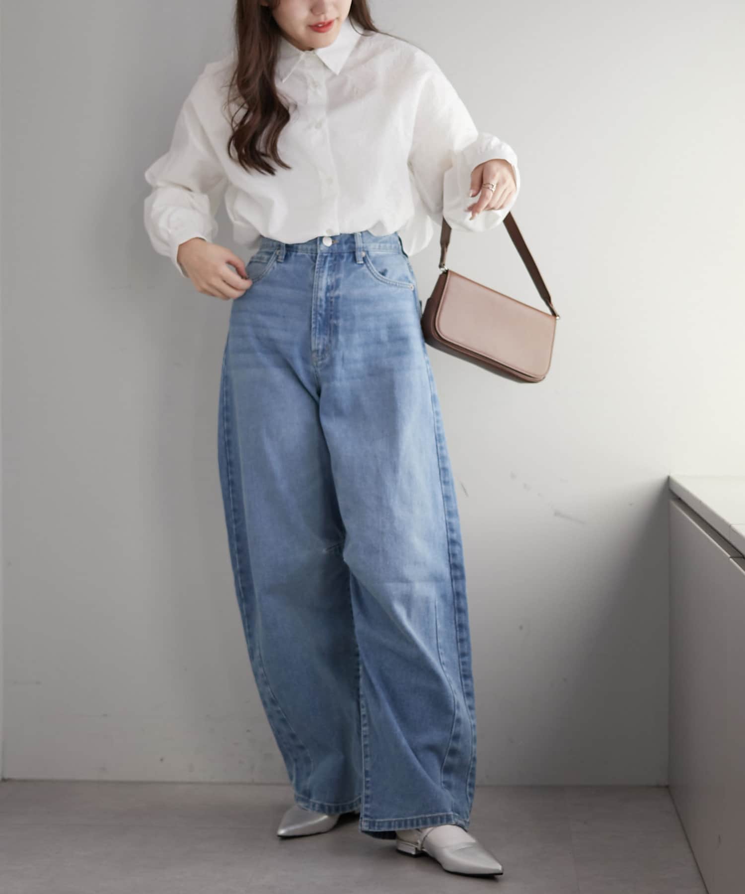 Remind me and forever(リマインドミーアンドフォーエバー) 【大人カジュアル】カーブラインデニムパンツ