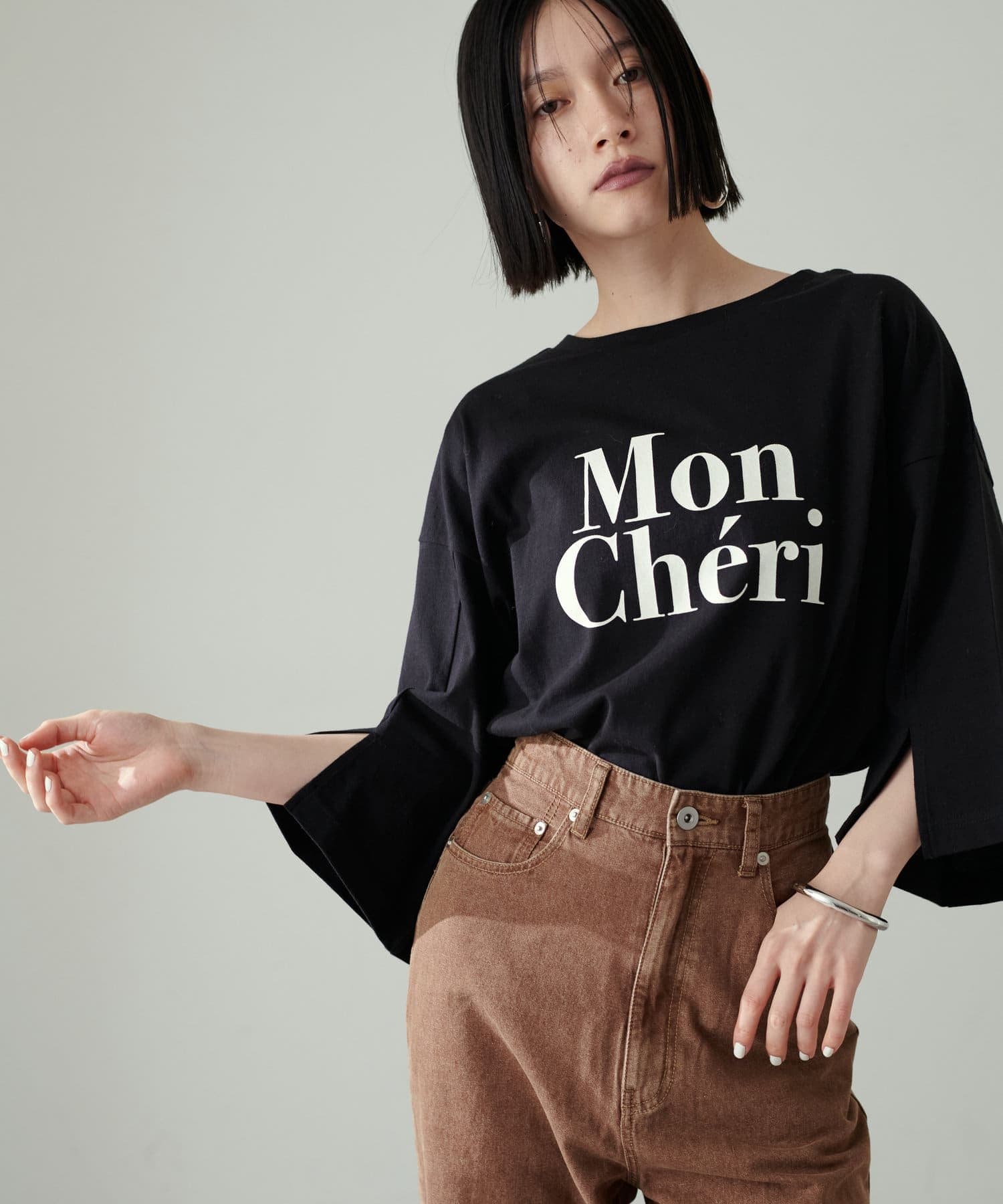 NICE CLAUP / OLIVE des OLIVE OUTLET(ナイスクラップ  / オリーブ デ オリーブ アウトレット) 【LARUTA】Mon Cheri ロゴT