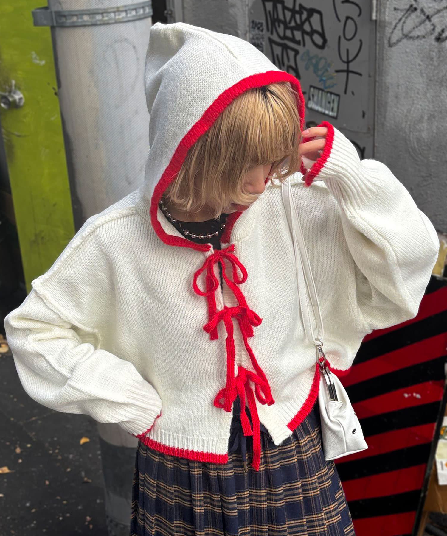 配色リボンニットフーディー | CIAOPANIC(チャオパニック)レディース  