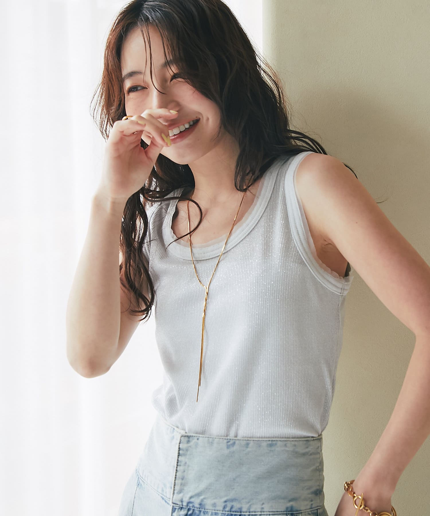 大人気新品  ラメリブタンク | La boutique BonBon(ラブティックボンボン トップス