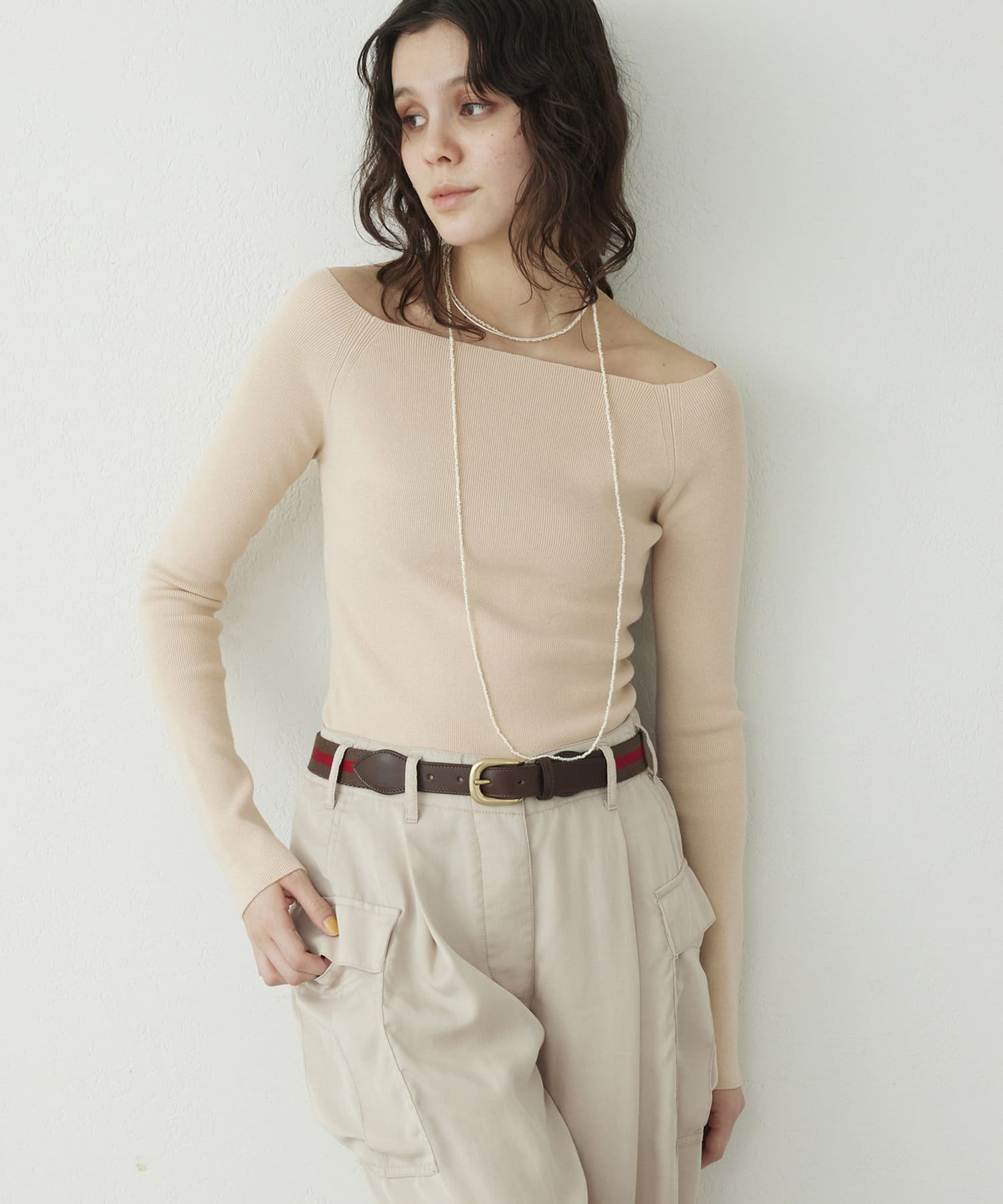【海外限定】 THE PAUSE】オフショルニットプルオーバー | Whim Gazette トップス