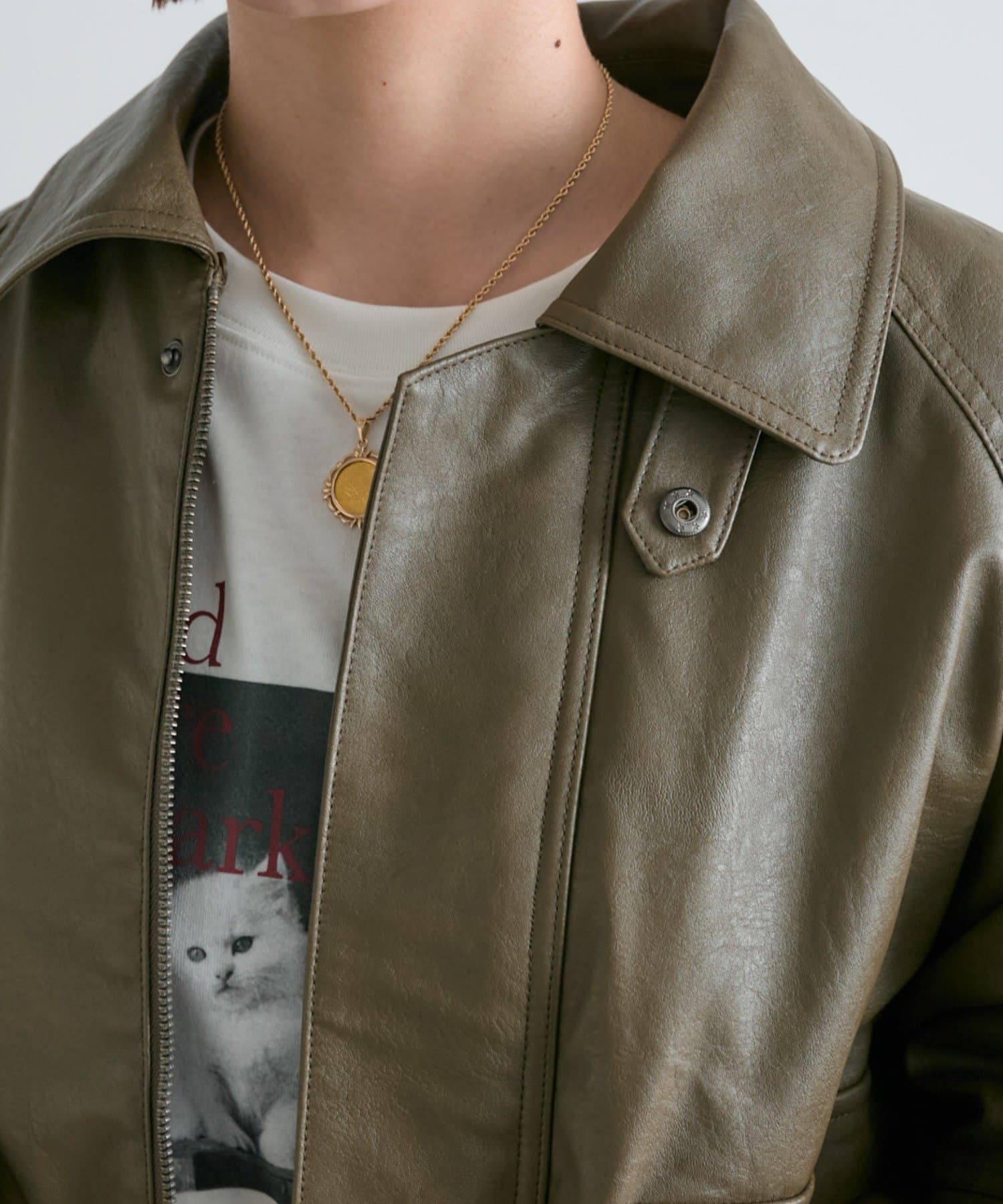 OUTLET(アウトレット) 【w closet】【2WAY】ボア付エコレザージャケット