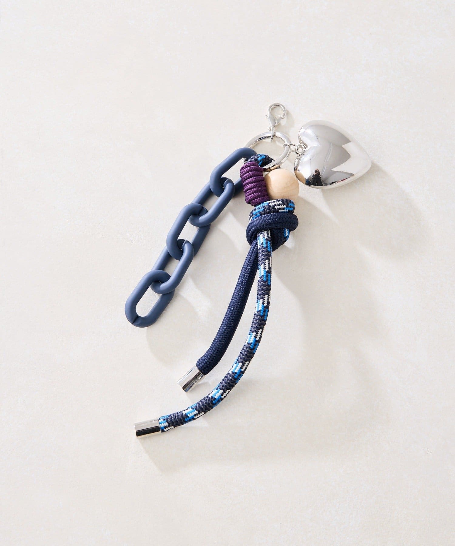 ear PAPILLONNER(イア パピヨネ) 再追加!《インフルエンサーuchida企画/動画あり》ハート付きロープストラップ/バッグチャーム