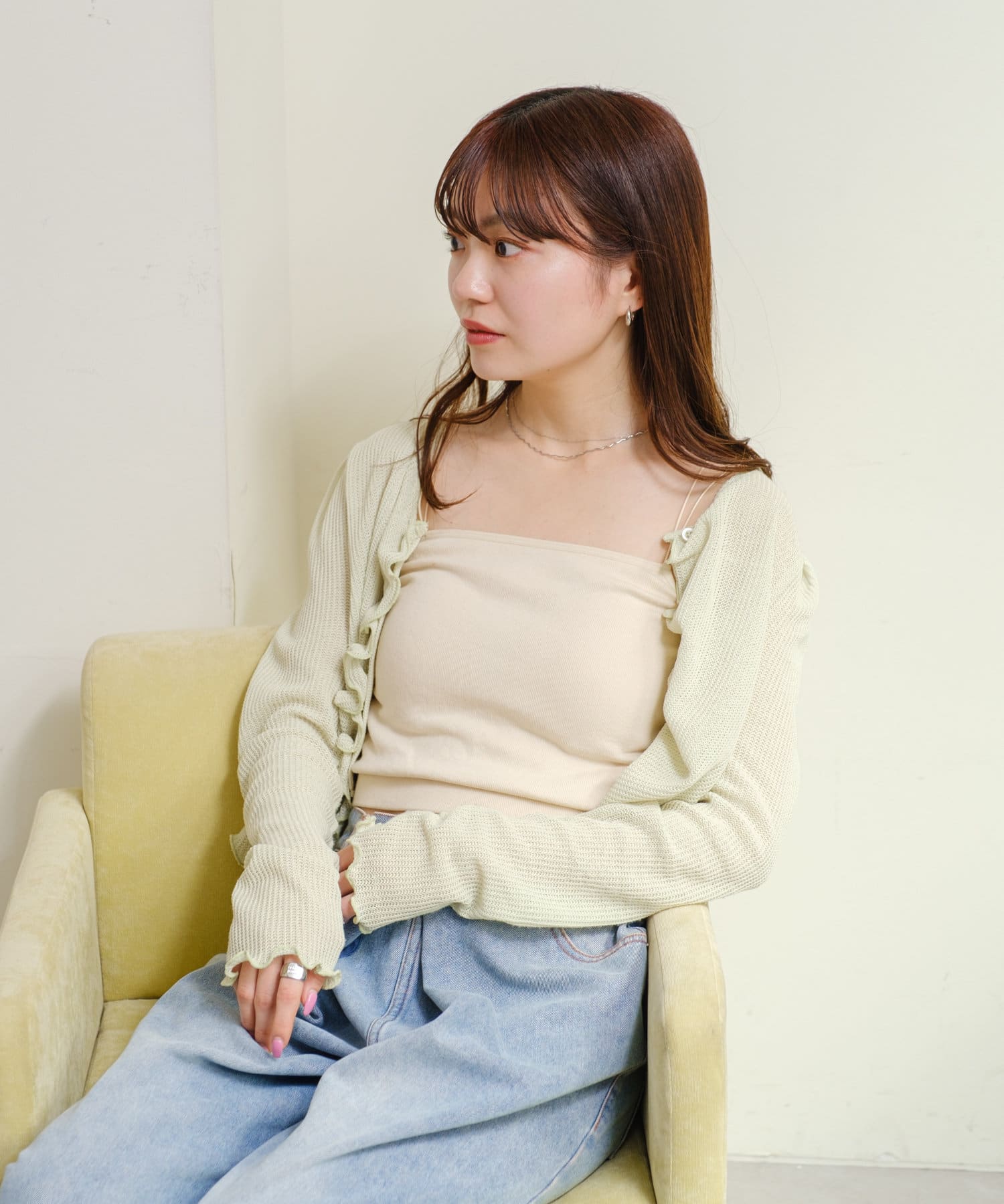 RiLi tシャツ Tシャツ カップ付きクロップドTシャツ「RL