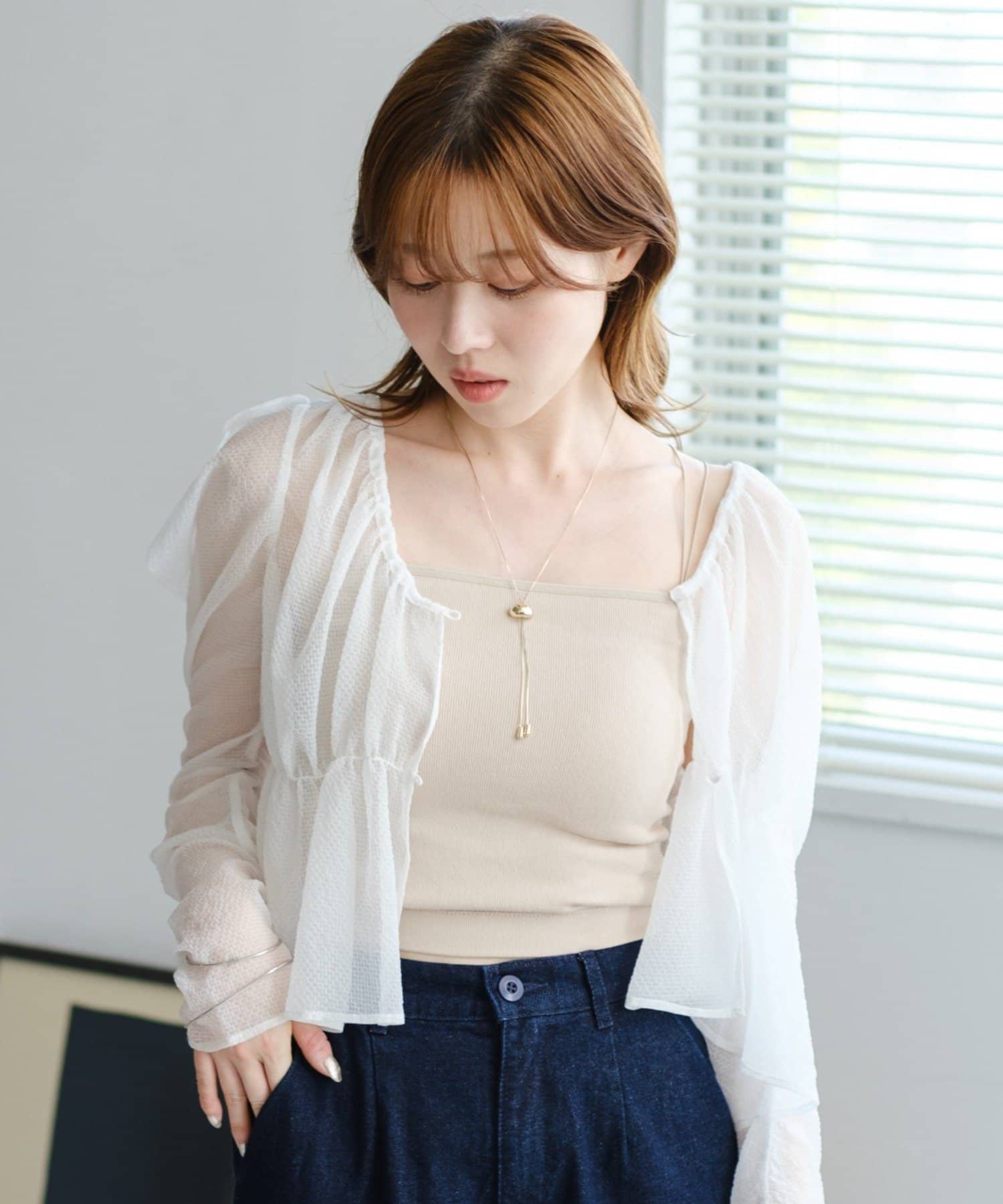RiLi tシャツ Tシャツ カップ付きクロップドTシャツ「RL