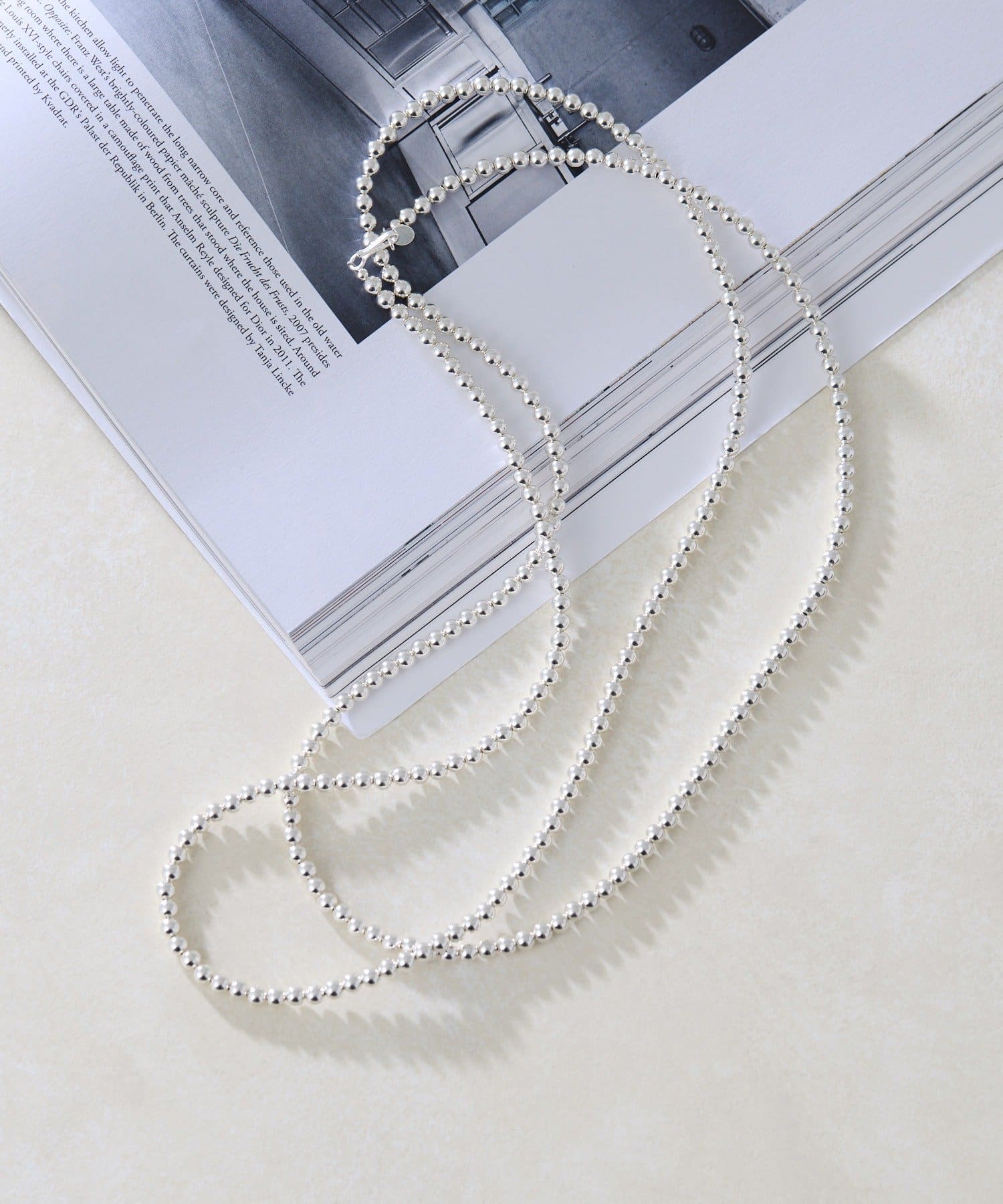ナバホパール　シルバー　ネックレス5mm×125cm【イアパピヨネ】 ナバホパール ナバホ パール ネックレス 5mm シルバー925 メンズ