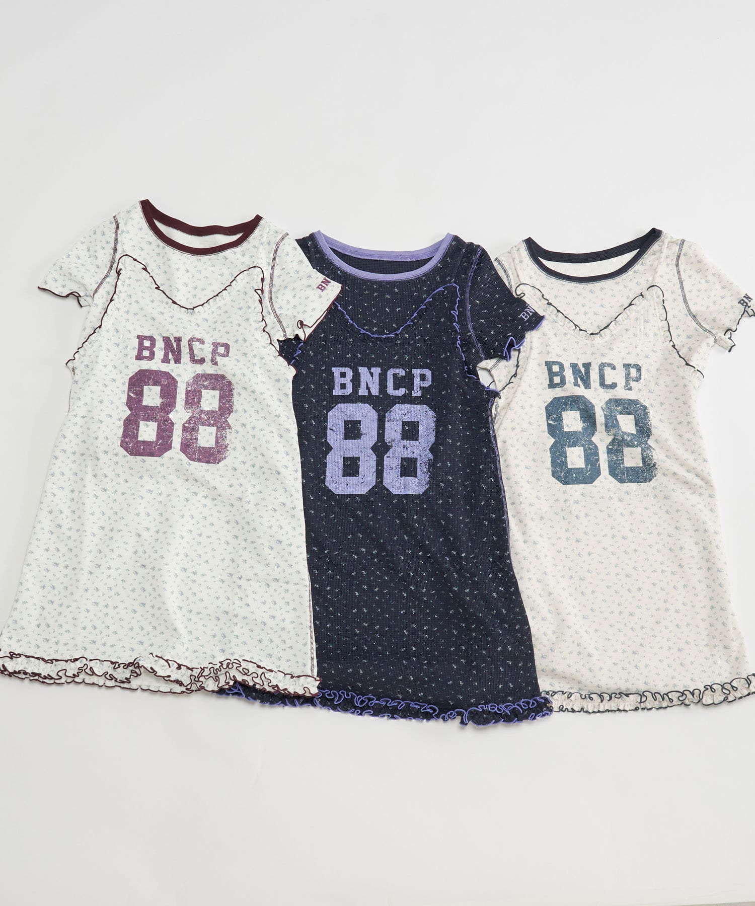 CIAOPANIC(チャオパニック) Tee付きフラワーワッフルチュニックキャミワンピース