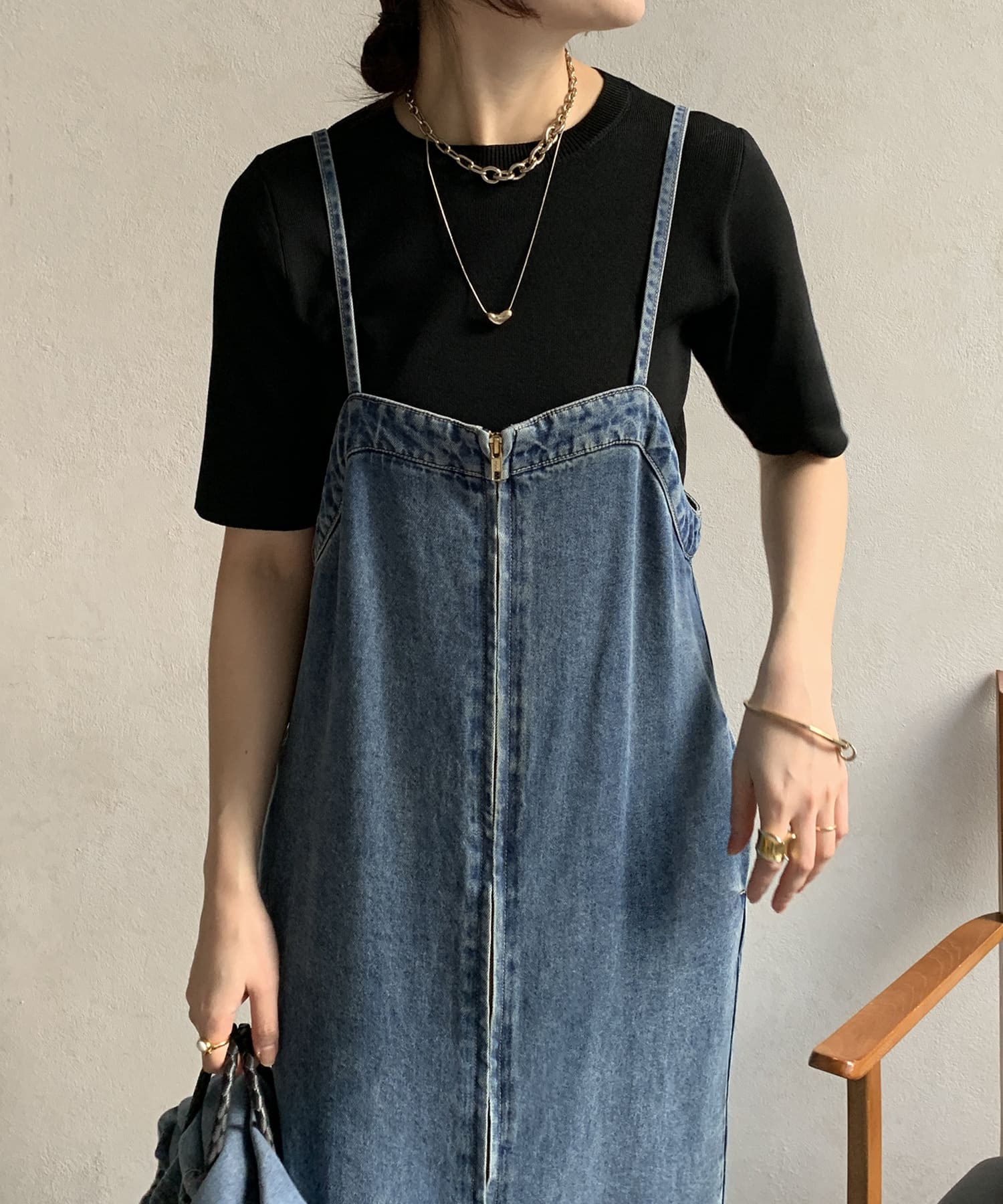 DOUDOU(ドゥドゥ) 5分袖ニットTEE