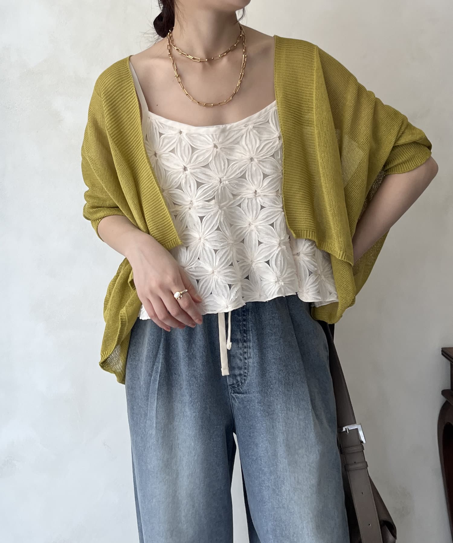 カーディガン 「WEB限定」ストローヤーンボレロカーディガン レディース WEB限定】ストローヤーンボレロカーディガン | DOUDOU(ドゥドゥ