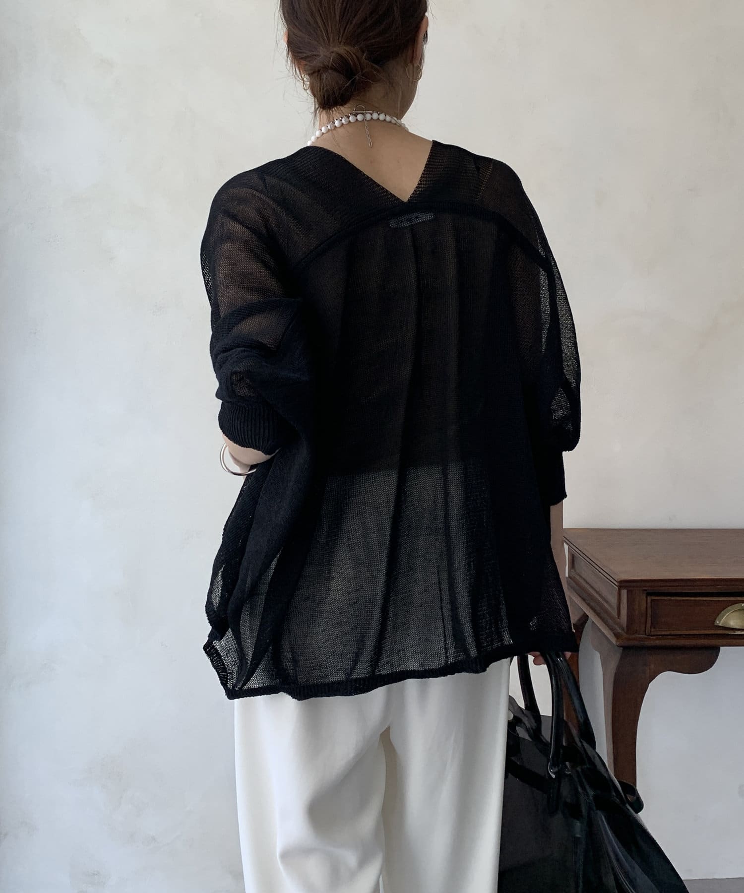 DOUDOU(ドゥドゥ) 【WEB限定】ストローヤーンボレロカーディガン