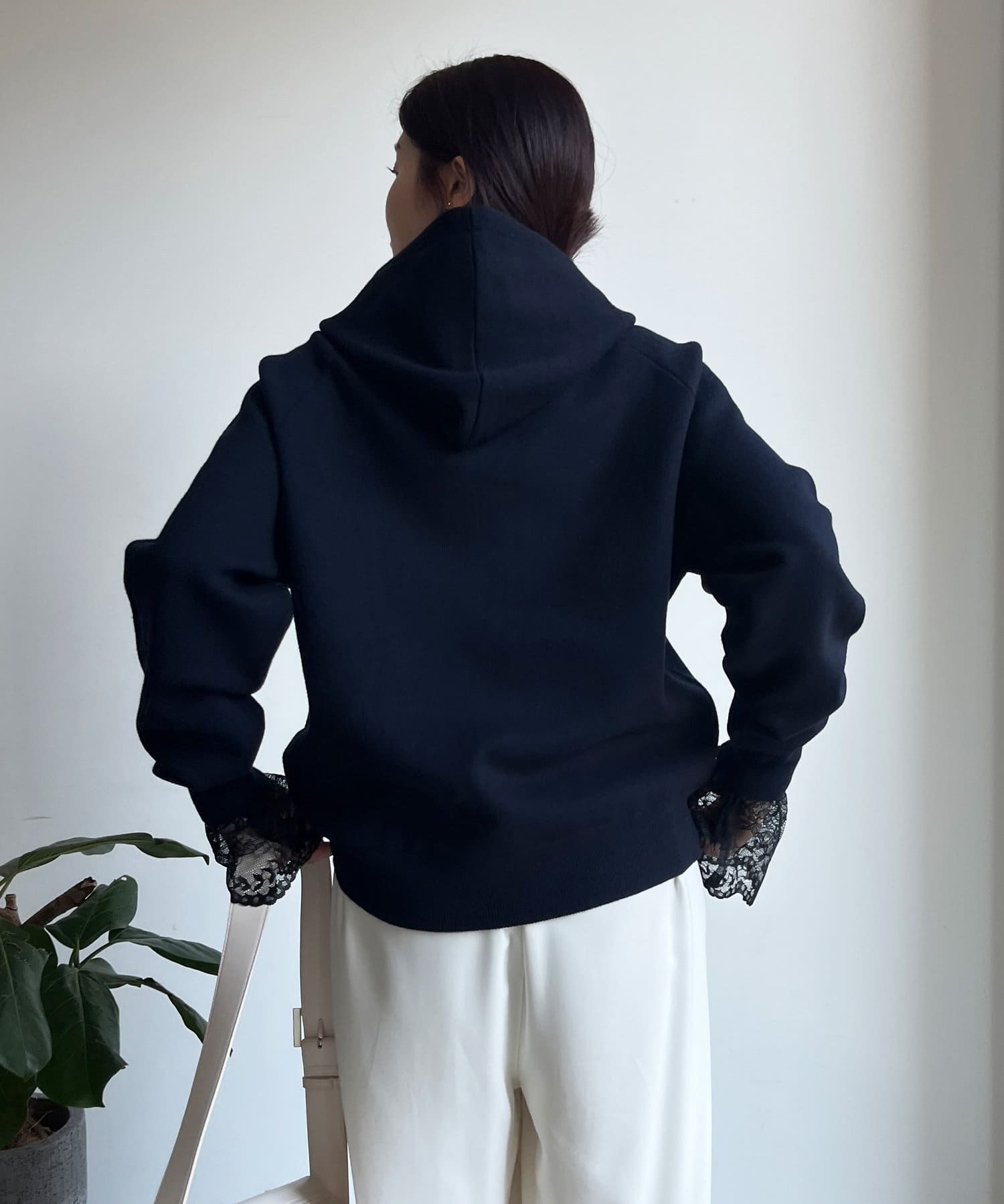 DOUDOU(ドゥドゥ) 【MADE IN JAPAN】スカラレースブラウス