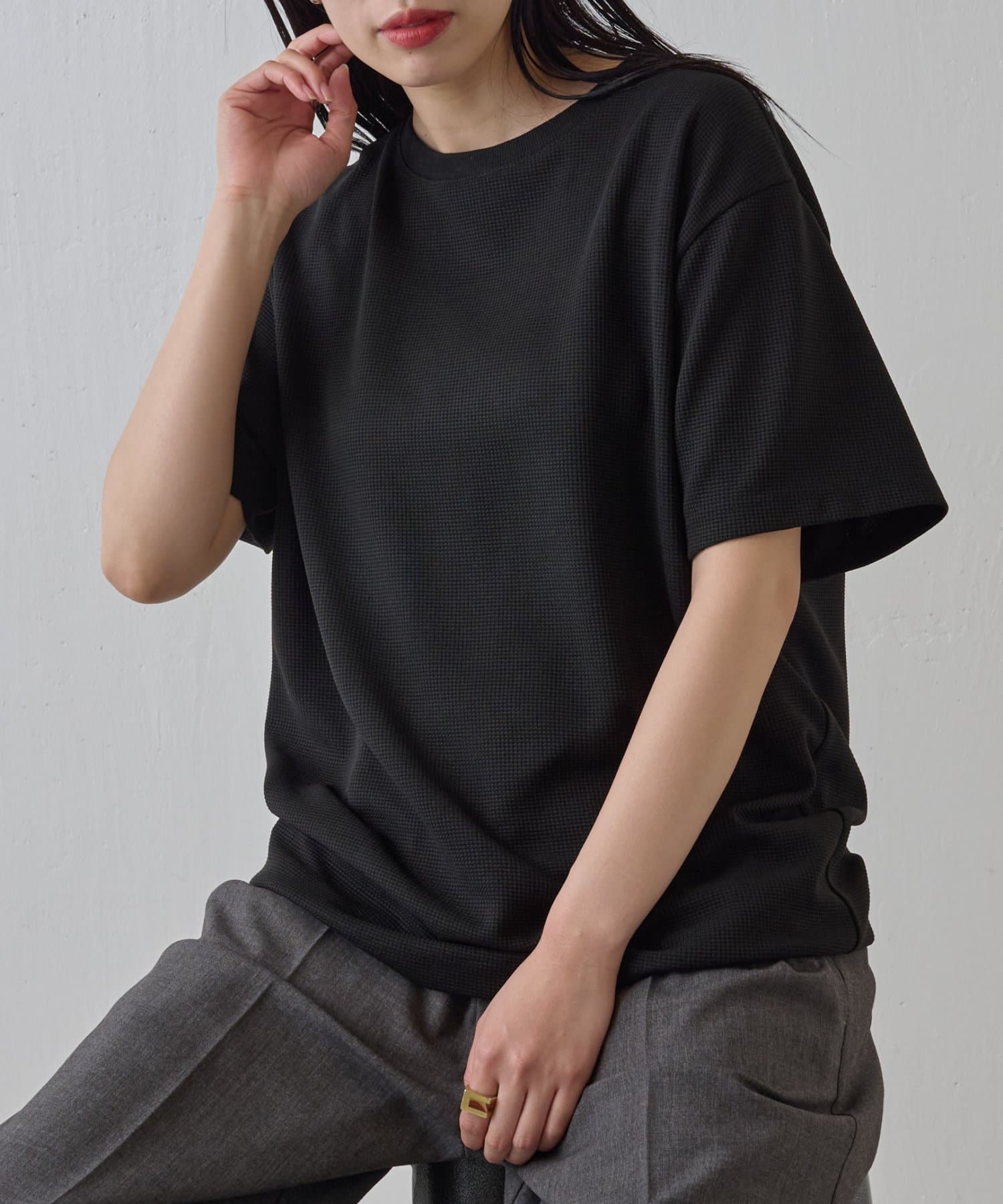 COLONY 2139(コロニー トゥーワンスリーナイン) リラックスワッフル半袖Tシャツ