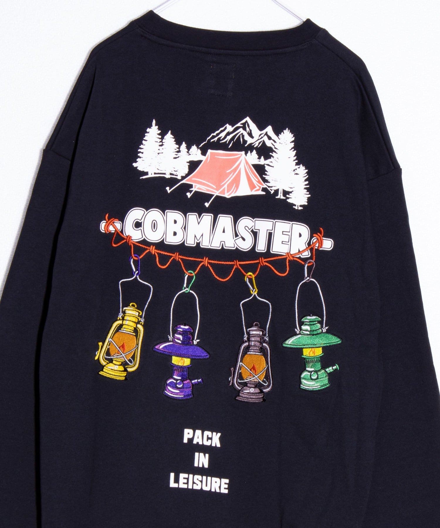 COBMASTER】ランタン刺繍 バックプリント 裏毛スウェット ユニセックス 