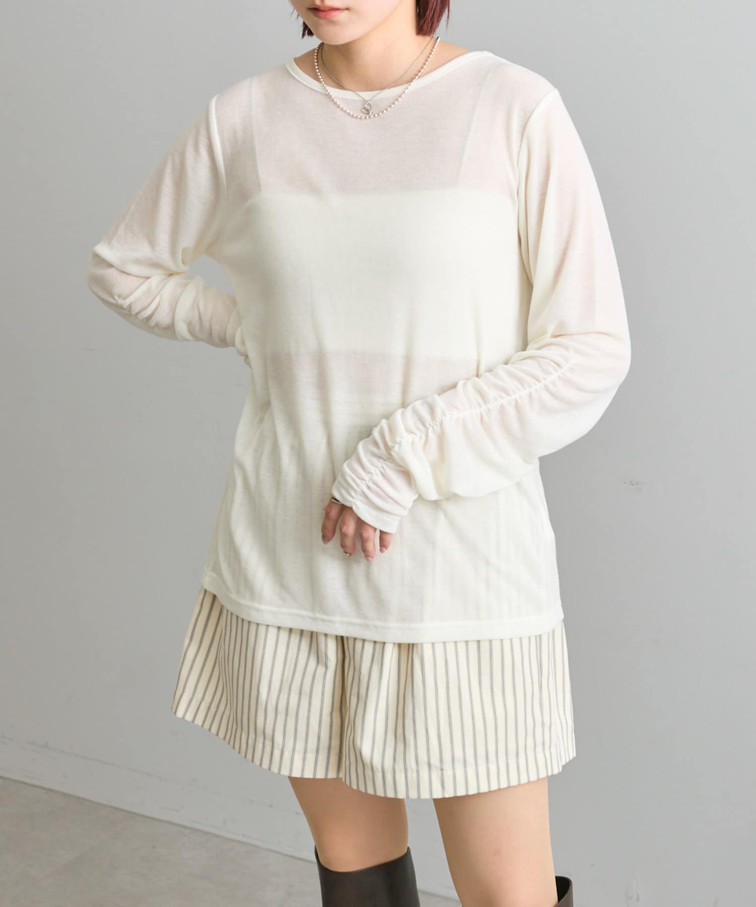 セール】レース切替袖カットソー（Tシャツ/カットソー）｜Rose