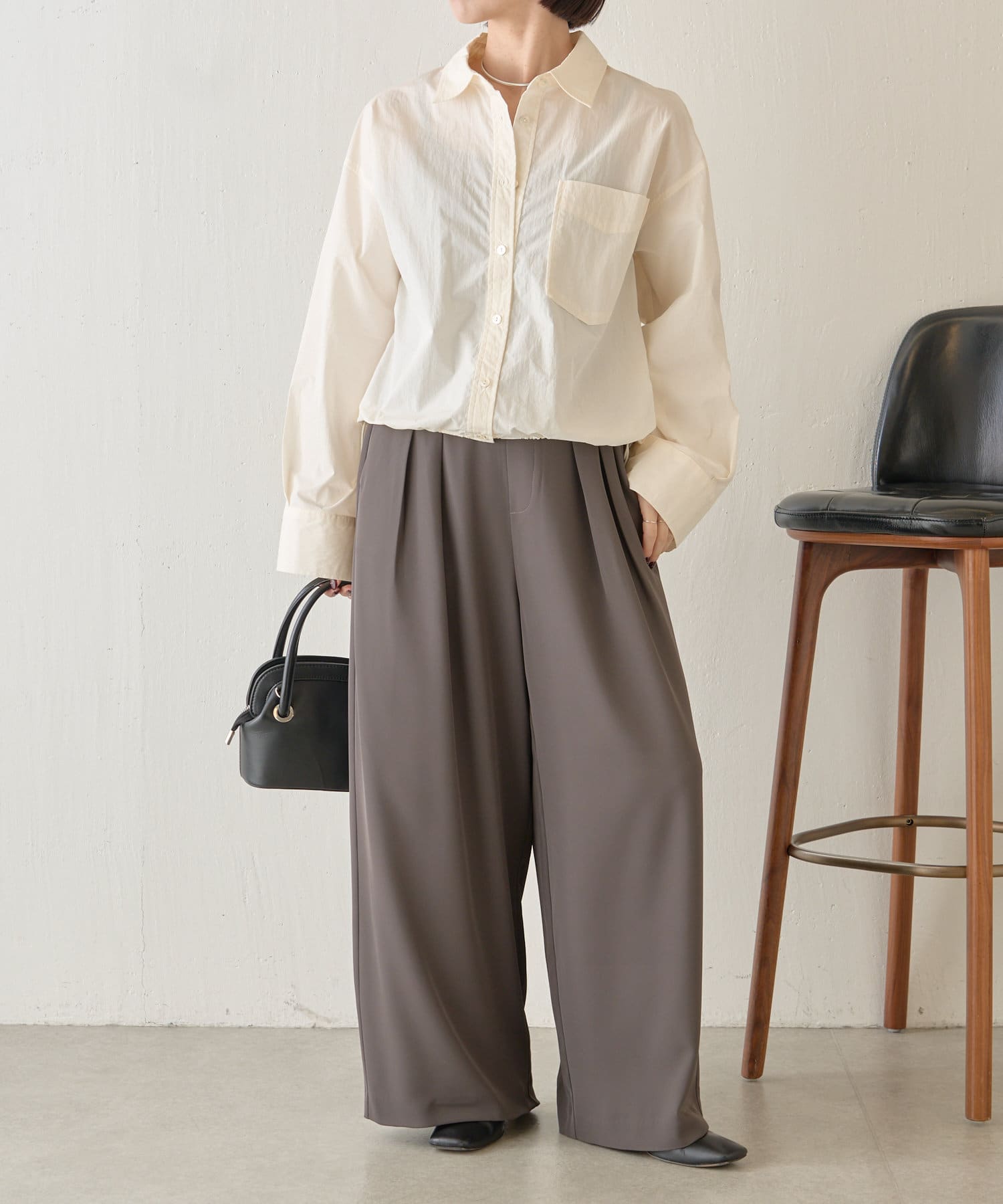 レディース ワイドカフス ショートシャツ 145-173603.jpg