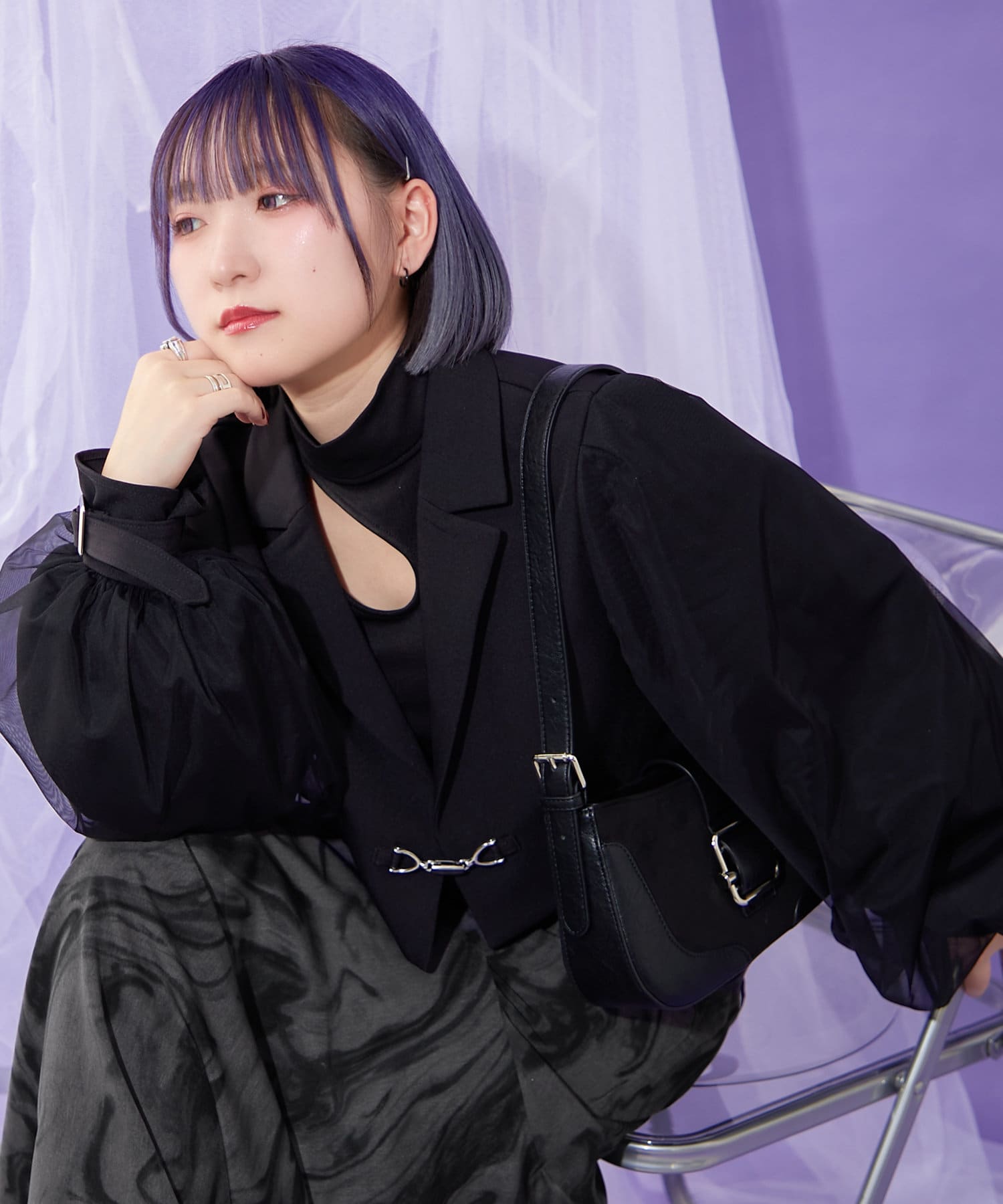 【Mavie.7】 袖チュールショートジャケット(完売品) Mavie..7】袖チュールショートジャケット | Remind me and
