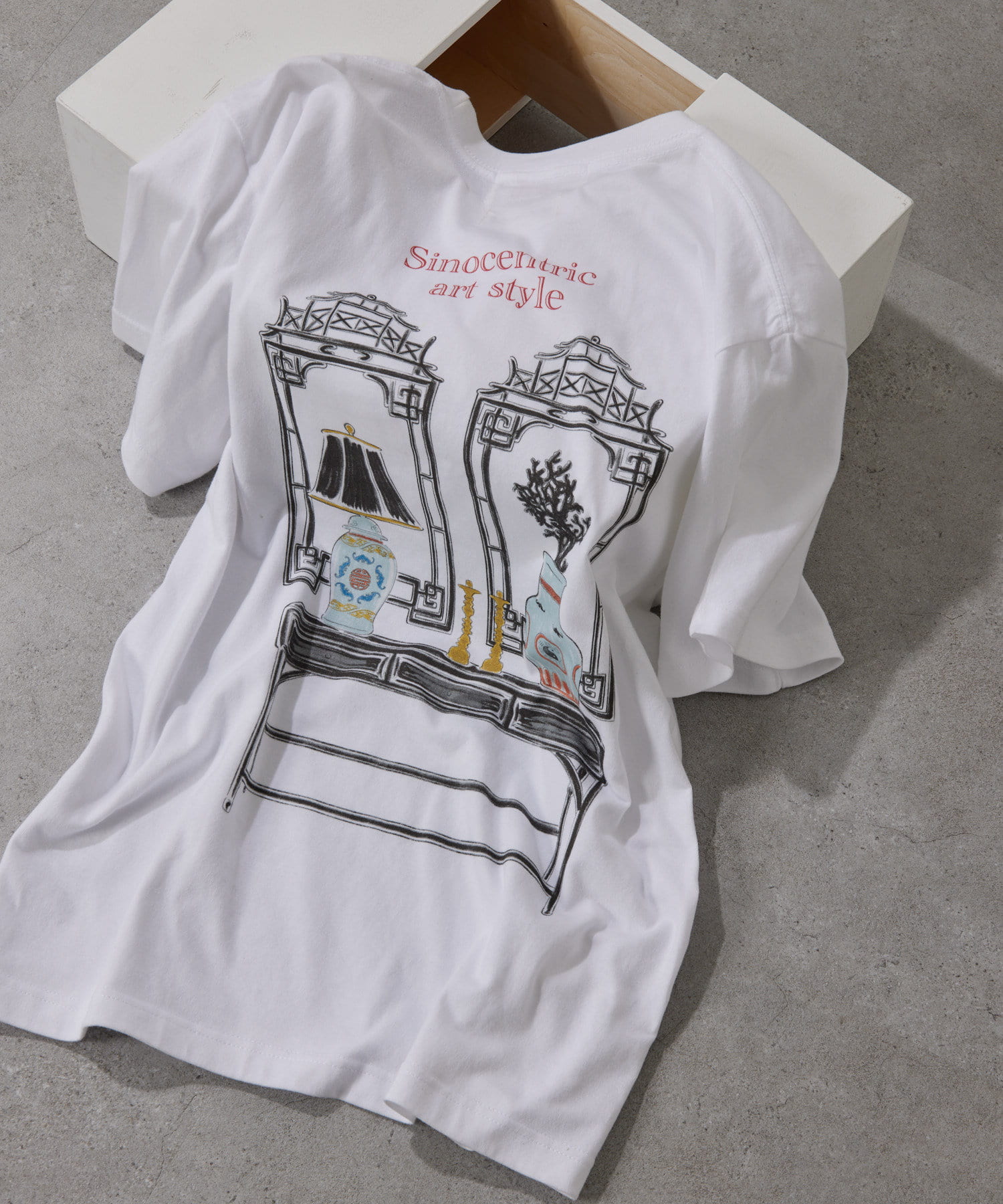 ear PAPILLONNER(イア パピヨネ) シノワズリTシャツ【Work of Art × SUM1 STYLE (ワークオブアートケンダイ×スミスタイル)】