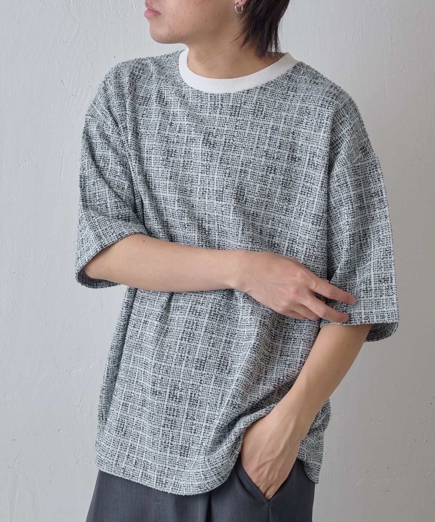 COLONY 2139(コロニー トゥーワンスリーナイン) ツイード半袖Tシャツ