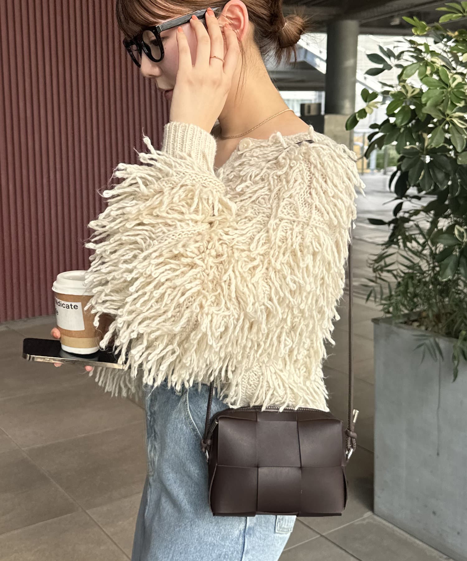PEARLY GATES メッシュミニショルダー　編み込み　スクエア メッシュ編みミニショルダーバッグ《詳細動画あり》 | DISCOAT