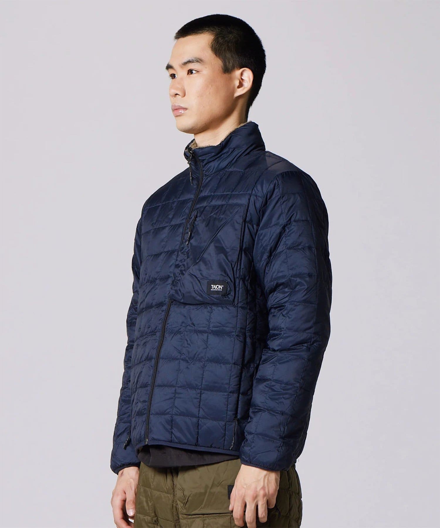 新品未使用☆メルトンハイネックリバーブルゾン HOOK select リバーシブルチェック柄中綿ハイネックブルゾン【AW