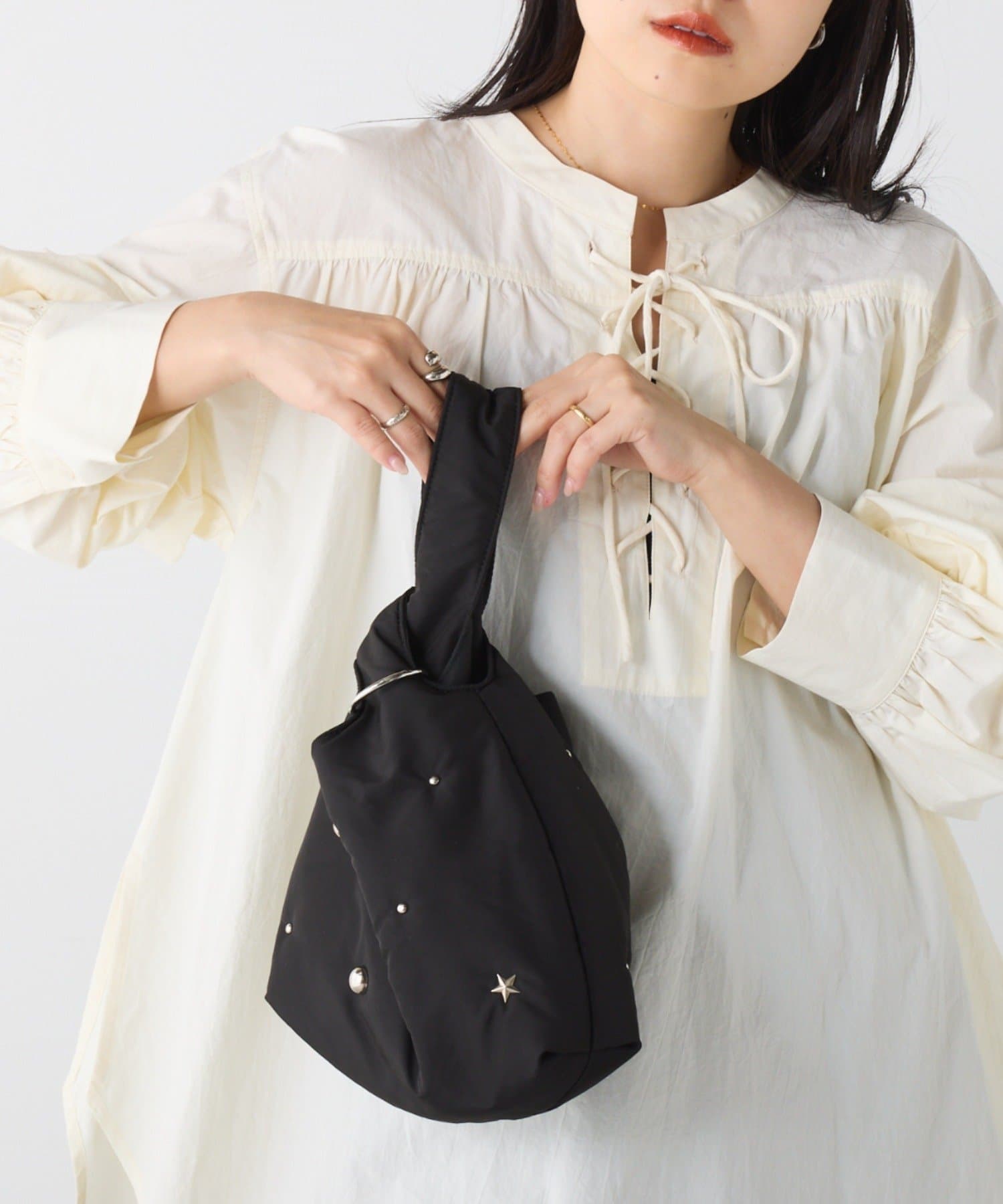 CIAOPANIC TYPY(チャオパニックティピー) 【プチプラ】スタッズ付きパッファーミニハンドルBAG