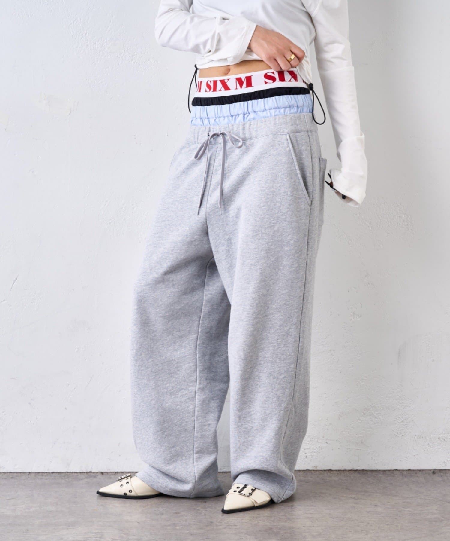 WHO'S WHO gallery(フーズフーギャラリー) レディース 【Six M/シックスエム】トリプルレイヤードパンツ グレー