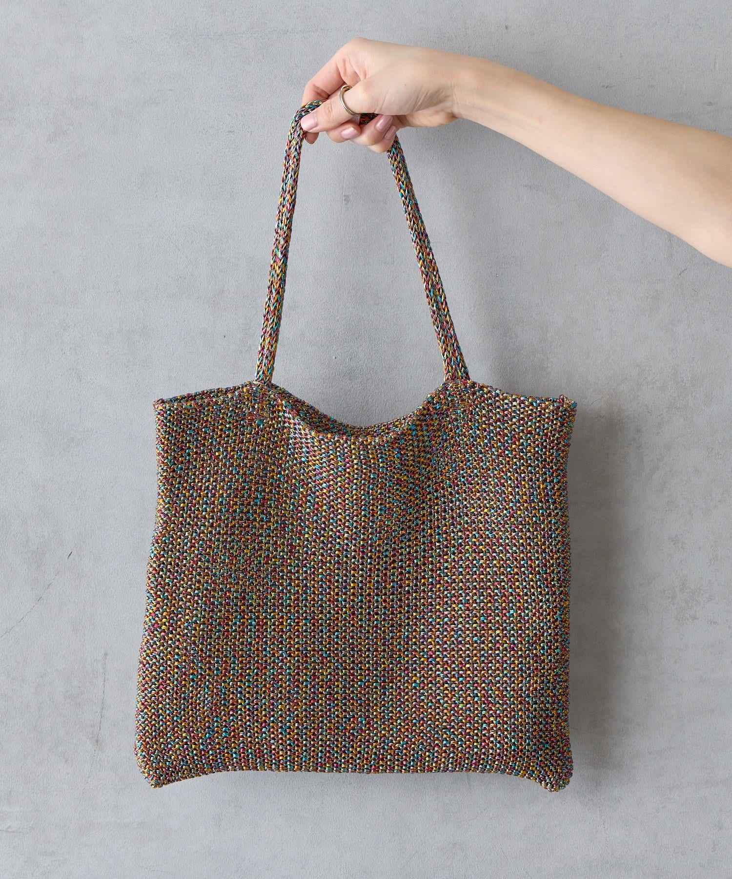 BIRTHDAY BAR(バースデイバー) 【cache cache カシュカシュ】ラメ糸編みトート