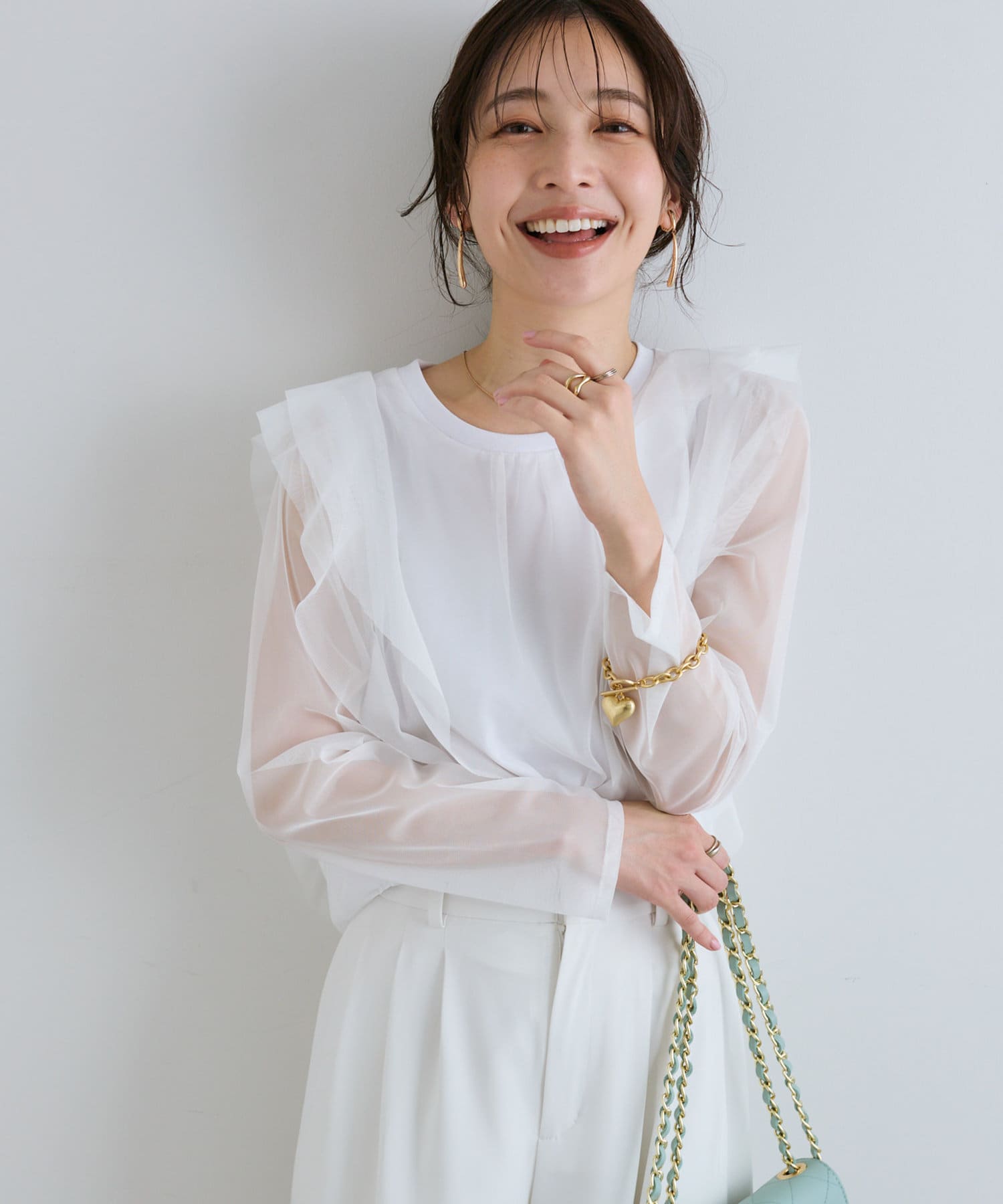 パル PAL 【La boutique BonBon】ラッフルチュールカットソー