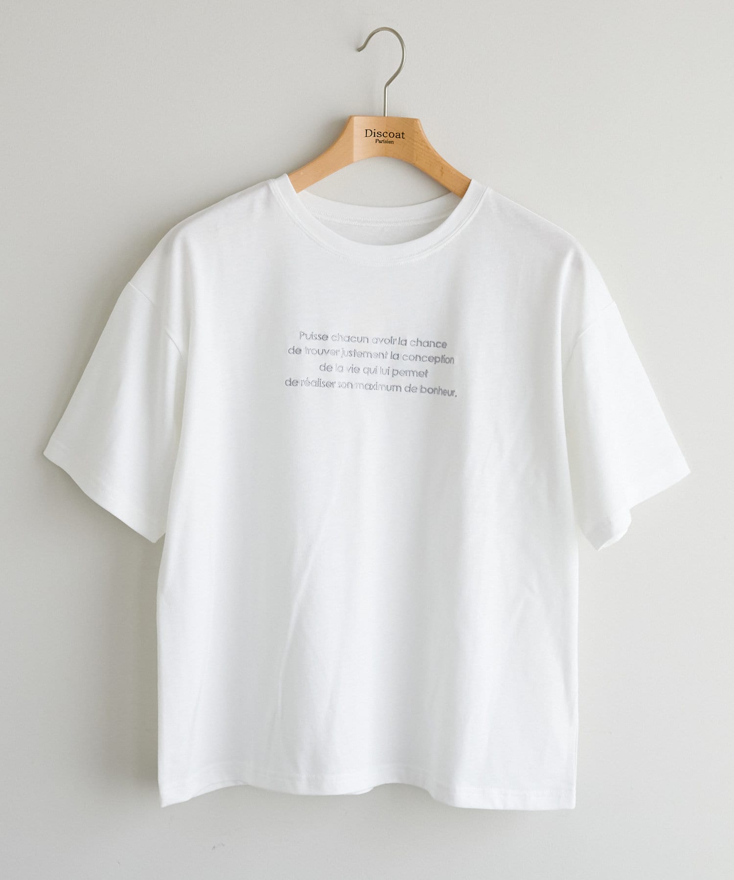 DISCOAT(ディスコート) レディース 【WEB限定】半袖刺繍ロゴTシャツ エクリュ