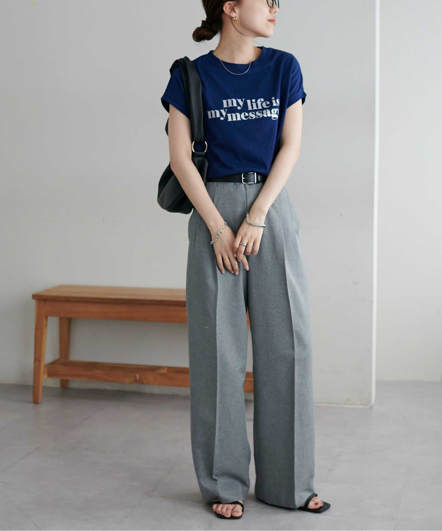 DISCOAT(ディスコート) 【WEB限定】アメリカンロゴフレンチスリーブTシャツ