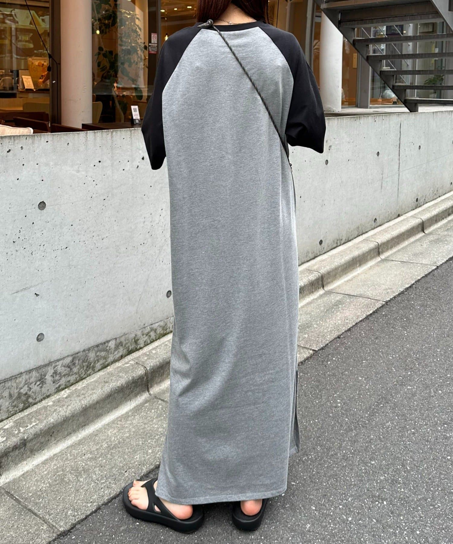 DISCOAT(ディスコート) 【WEB限定】ラグラン配色ビッグワンピース