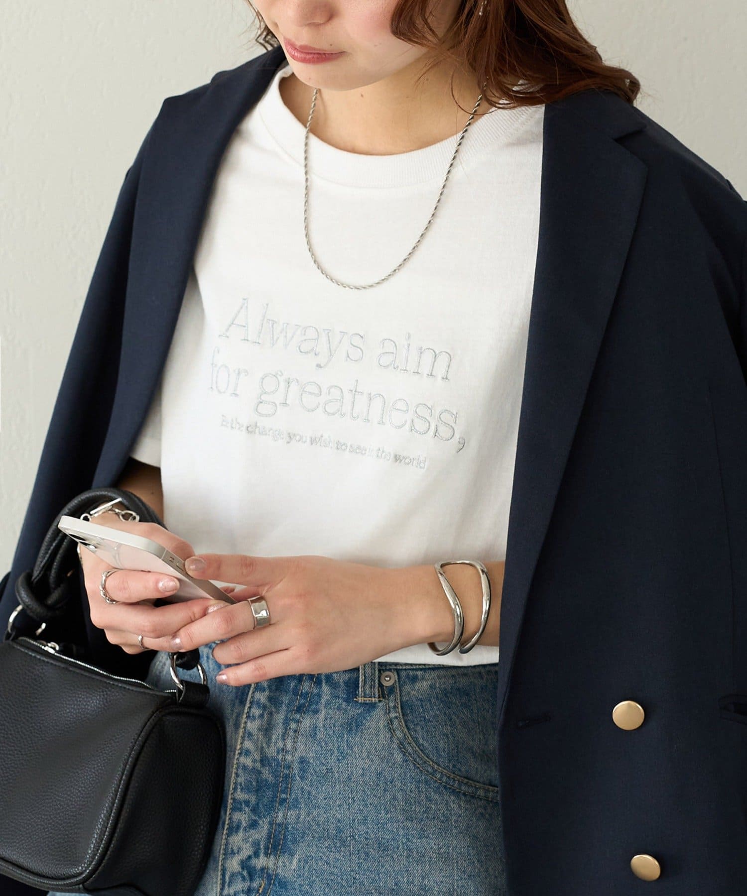 DISCOAT(ディスコート) レディース 【WEB限定】Always刺繍ロゴTシャツ ホワイトその他1