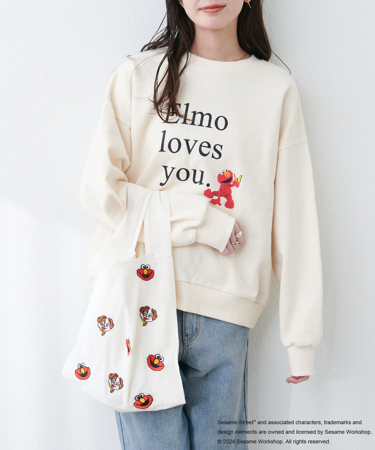 SESAME STREETコラボ】 【パルクロ限定】ランダム刺繍エコバッグ