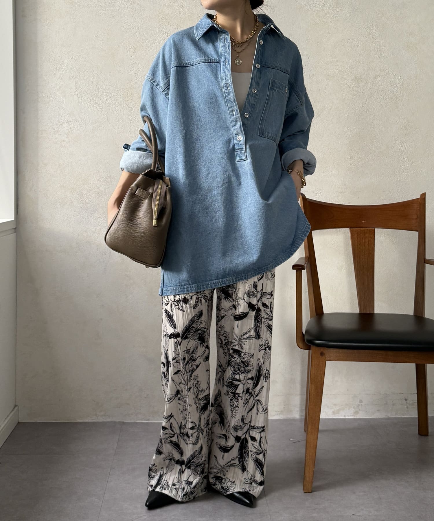 JOURNAL STANDARD パンツ リーフ柄プリーツパンツ レディース