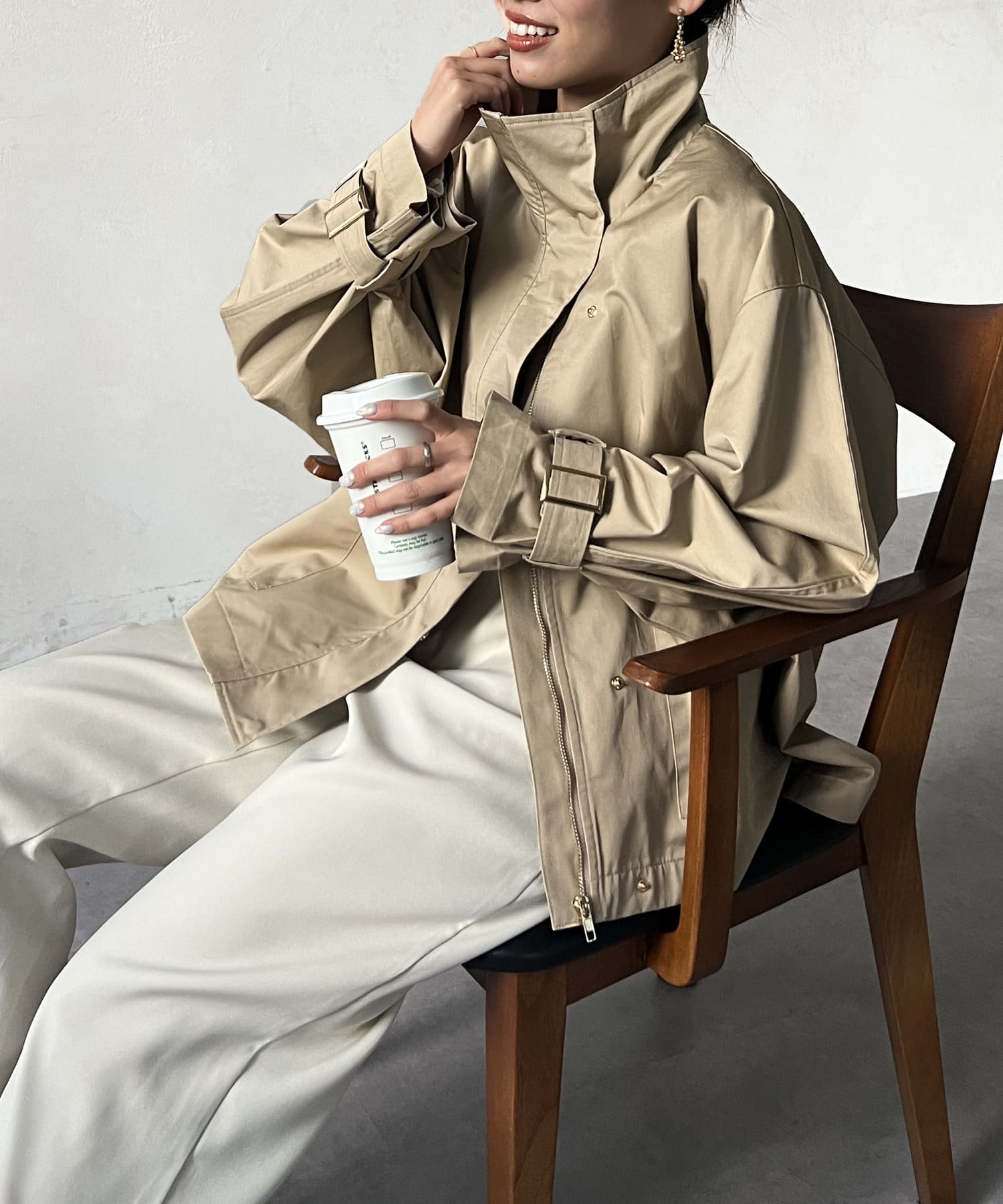 【CLOCHE】スタンドコート　売り切れ品☆ スタンドネックミドルコート | Chez toi(シェトワ)レディース