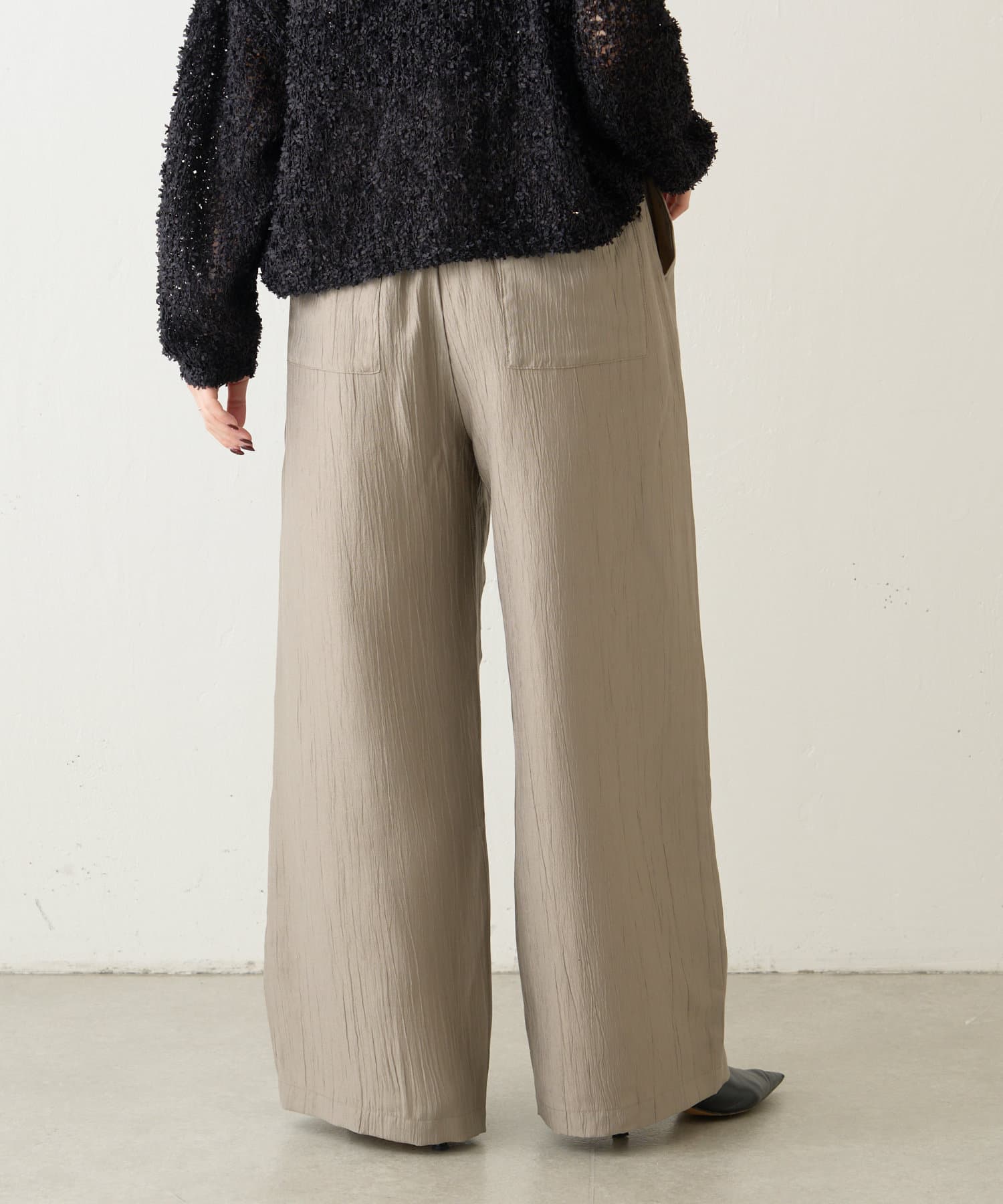 Jena　espace merveilleux(ジェナ　エスパスメルヴェイユ) ツヤプリーツシボパンツ