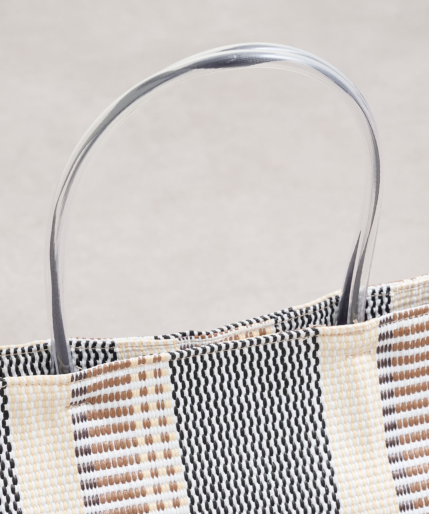 DISCOAT(ディスコート) チューブハンドルストライプトートバッグ