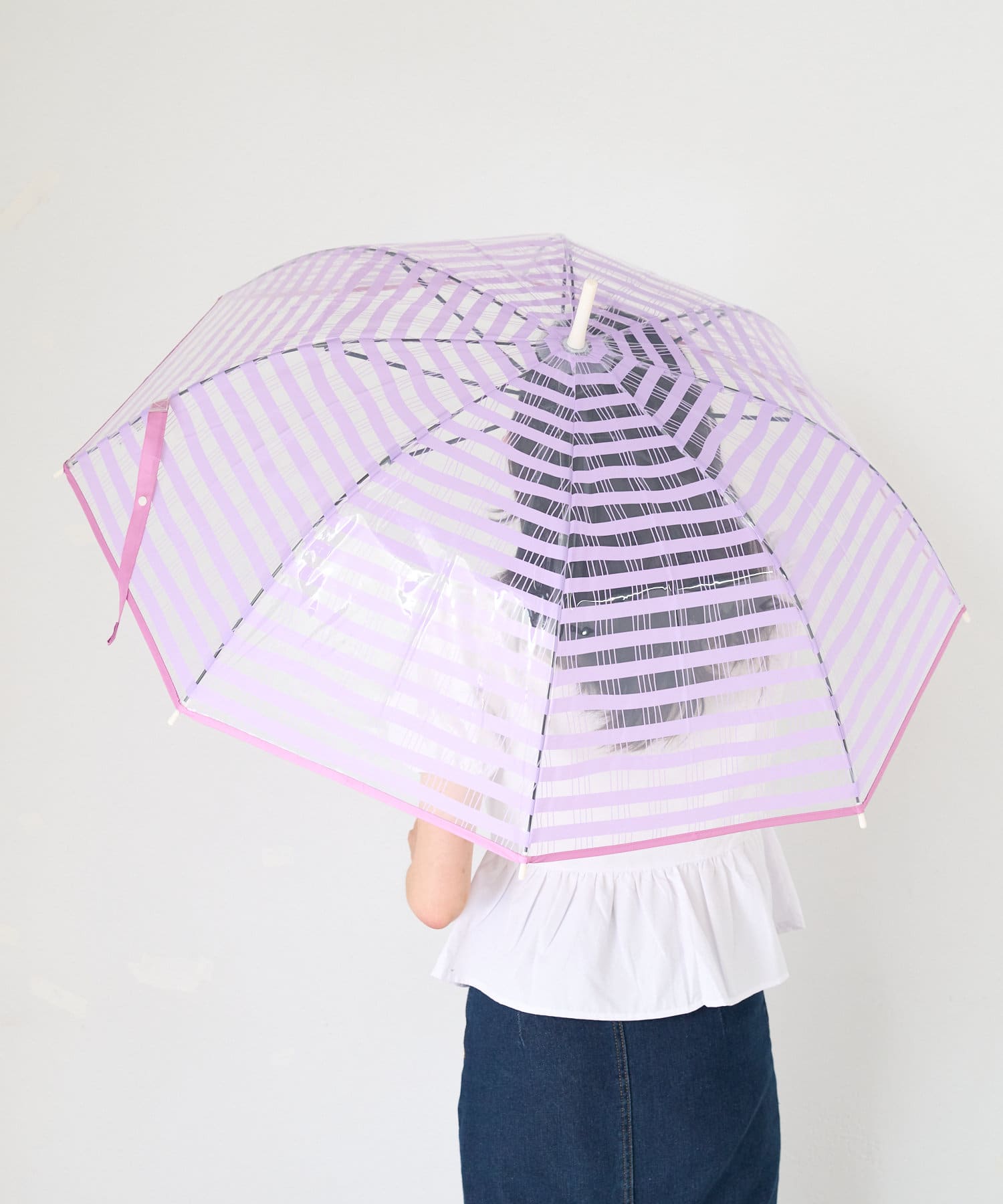 BIRTHDAY BAR(バースデイバー) クリアアンブレラ　STRIPED CHECK