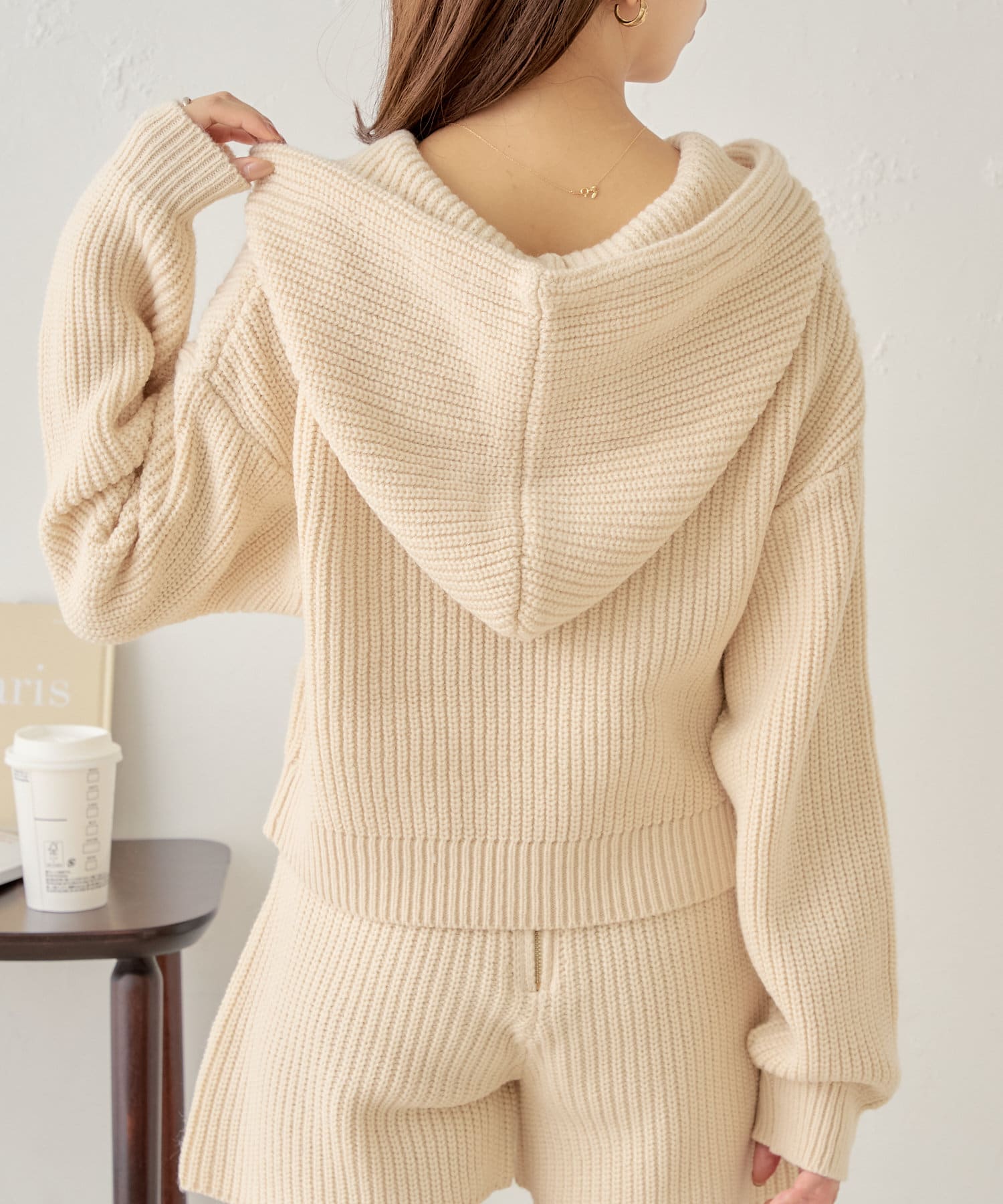 Chico】フードロゴ入ニットパーカー | OUTLET(アウトレット