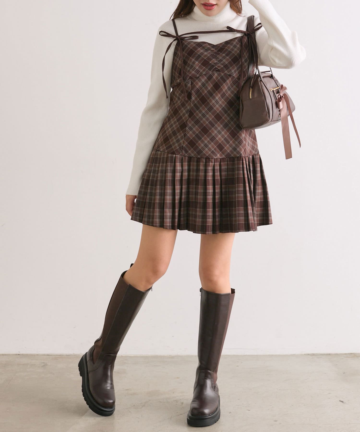 AnMILLE アンミール 裾プリーツミニOP ワンピース AnMILLE アンミール 裾プリーツミニOP ワンピース プリーツデザイン