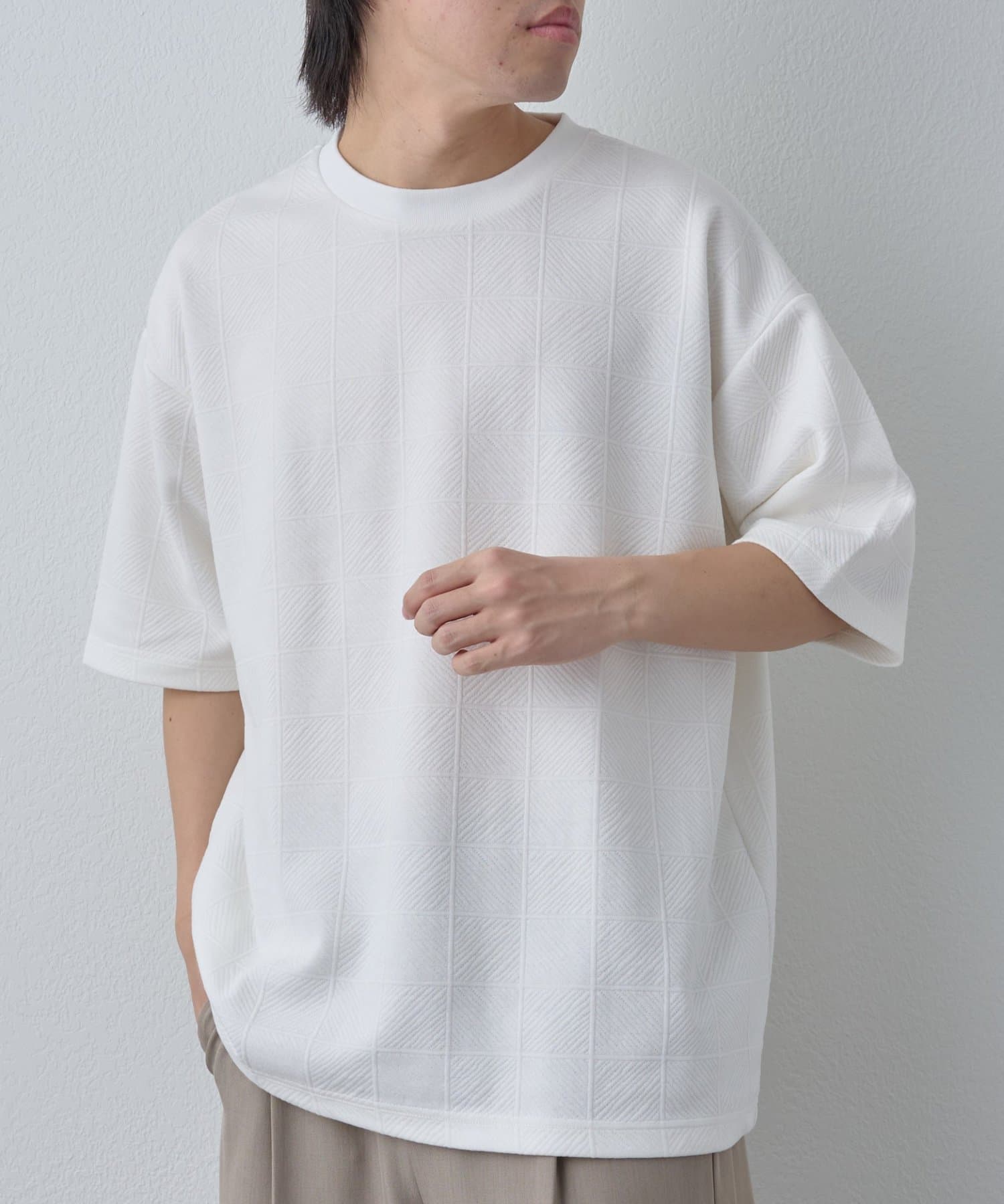 COLONY 2139(コロニー トゥーワンスリーナイン) タイルジャガード半袖Tシャツ