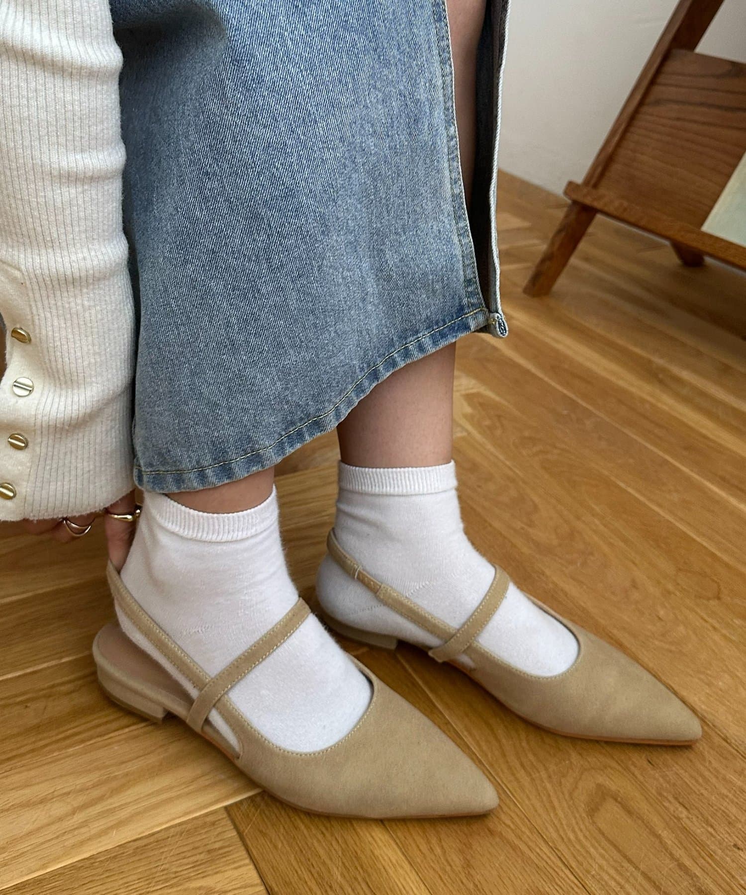 DISCOAT(ディスコート) 10％OFF♡14(日)23：59まで【SS先行カラー/S～Lサイズ展開】ポインテッドストラップシューズ《詳細動画あり》